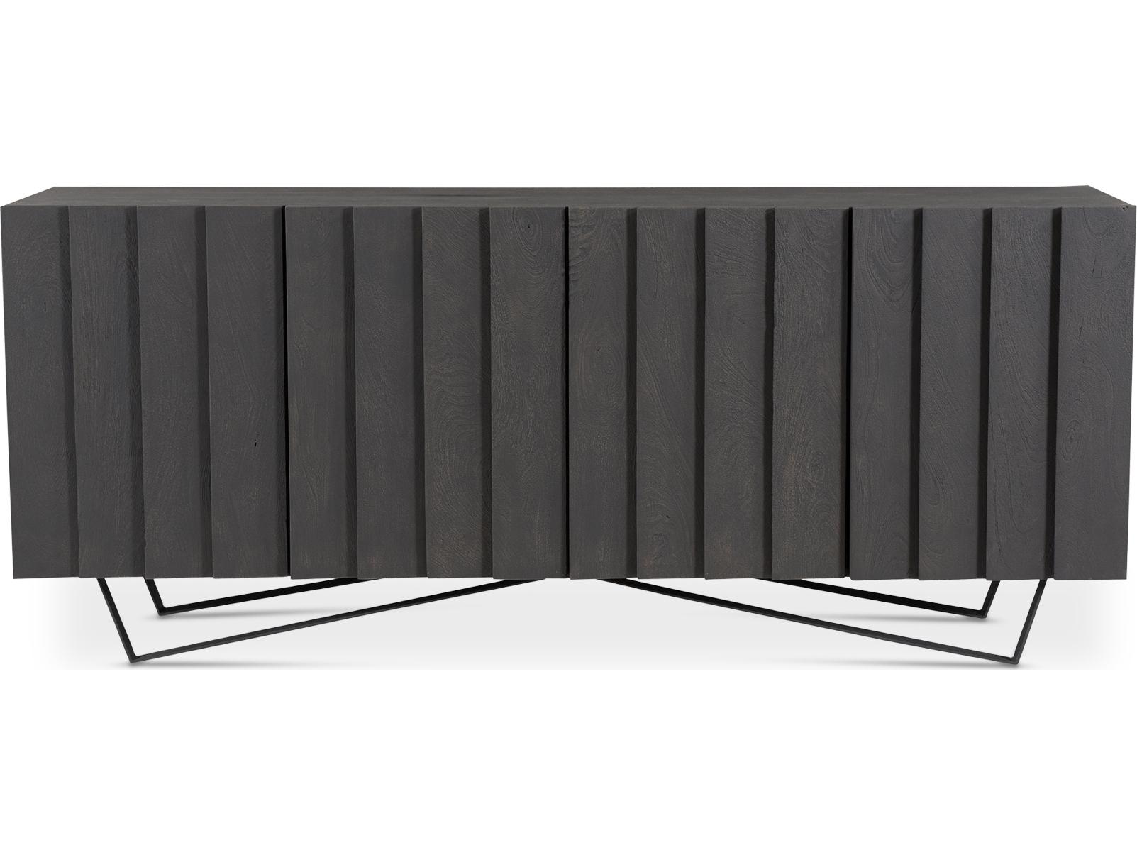 Moe's Home 71" Mango Wood Grey Sand Blasted Black Sideboard