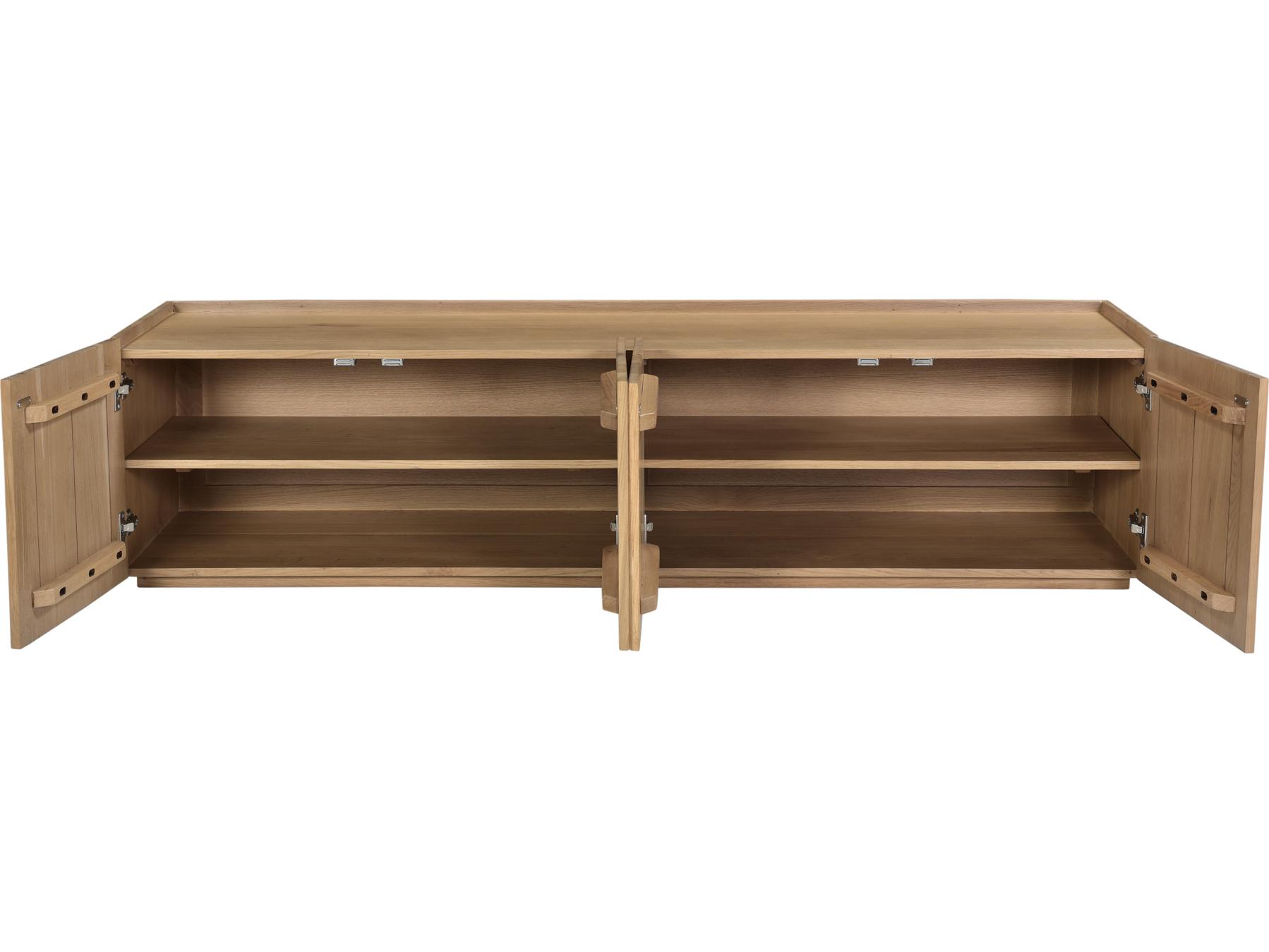 Moe's Home 72" Oak Wood Natural Media Console