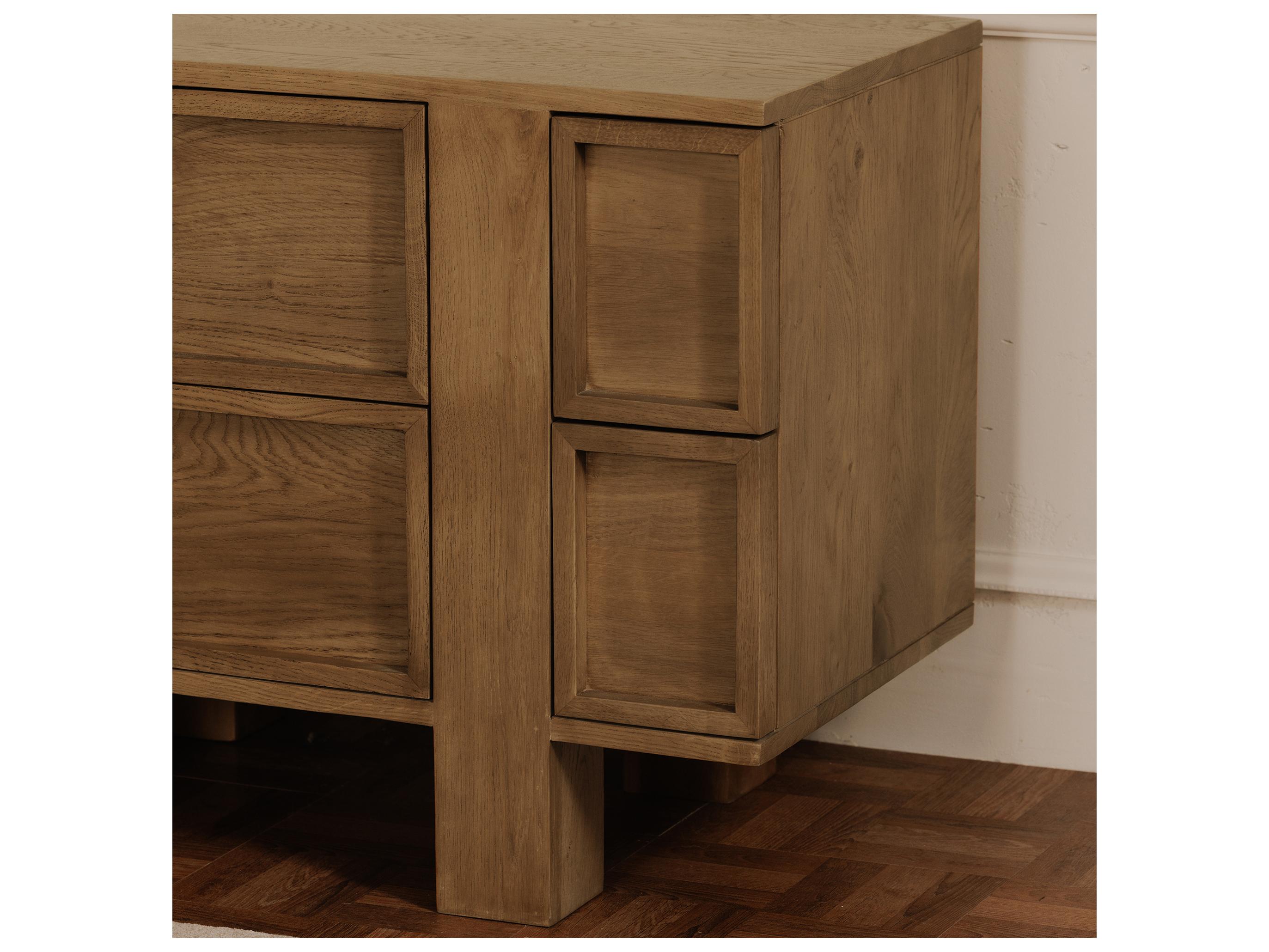 Moe's Home Henley Brown Oak Wood Nightstand