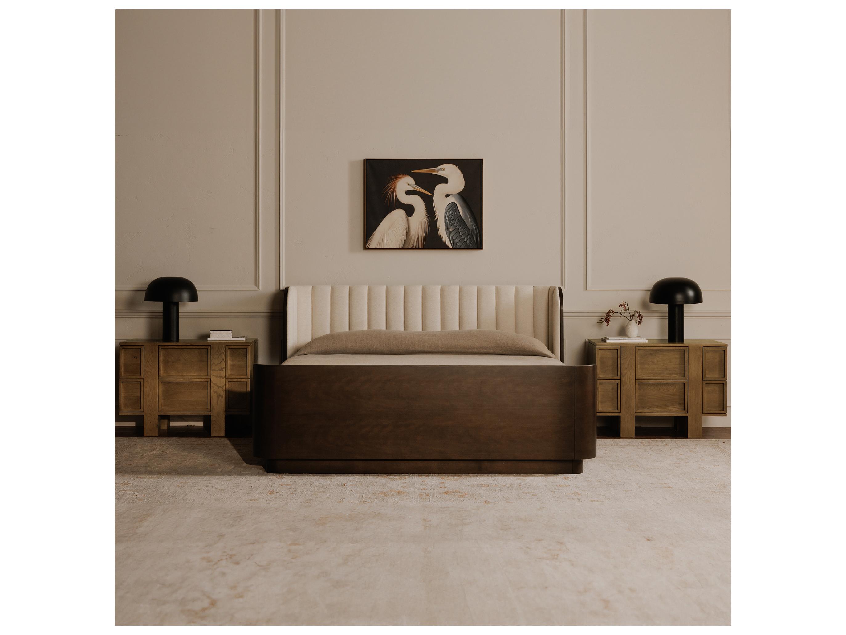 Moe's Home Henley Brown Oak Wood Nightstand