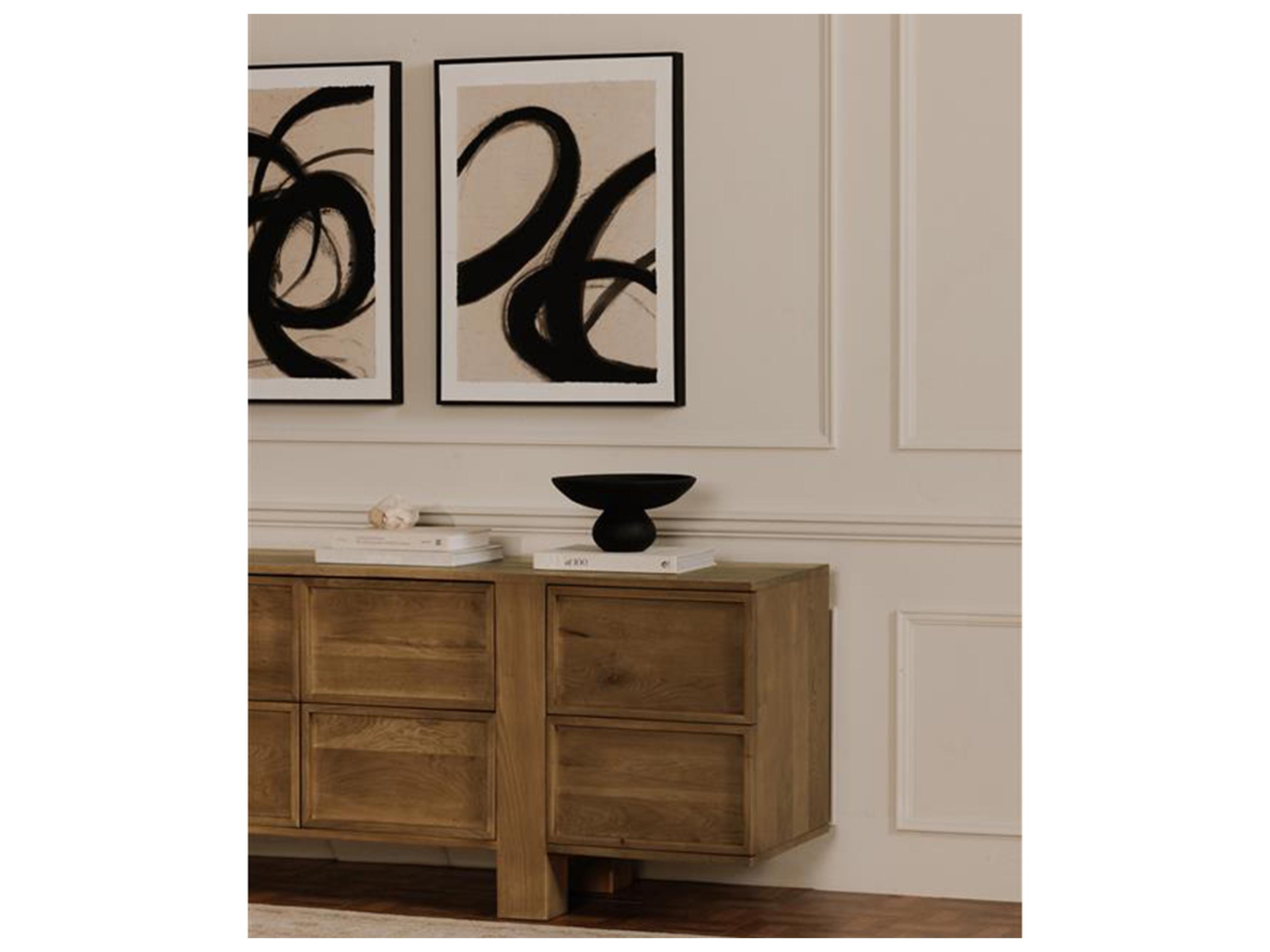 Moe's Home Henley Brown Oak Wood Double Dresser