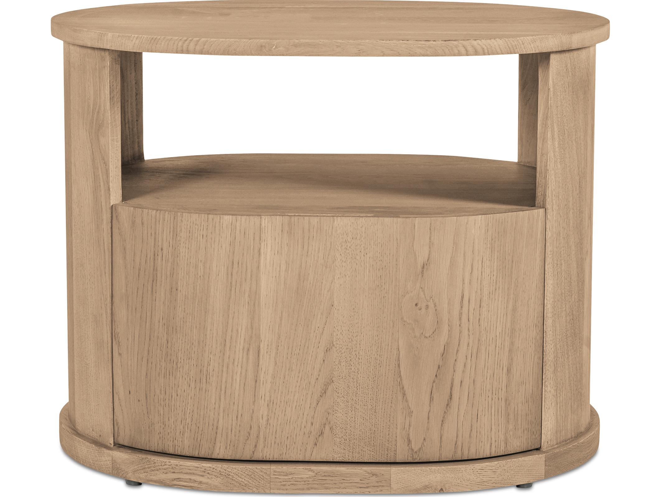 Moe's Home Tommy 1-Drawer Beige Oak Wood Nightstand