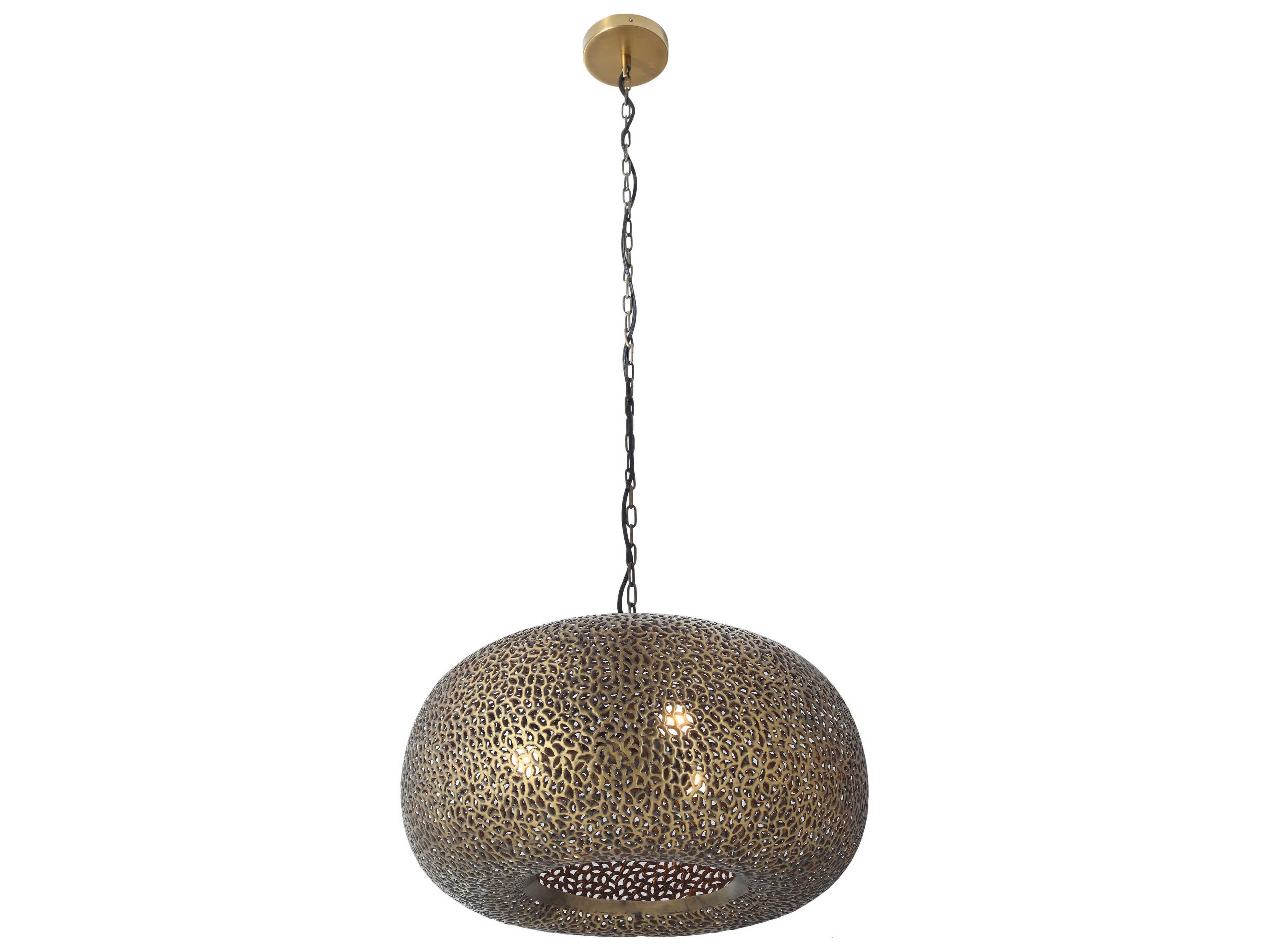 Metropolitan Moradabad 3-Light Brass Antique Pendant