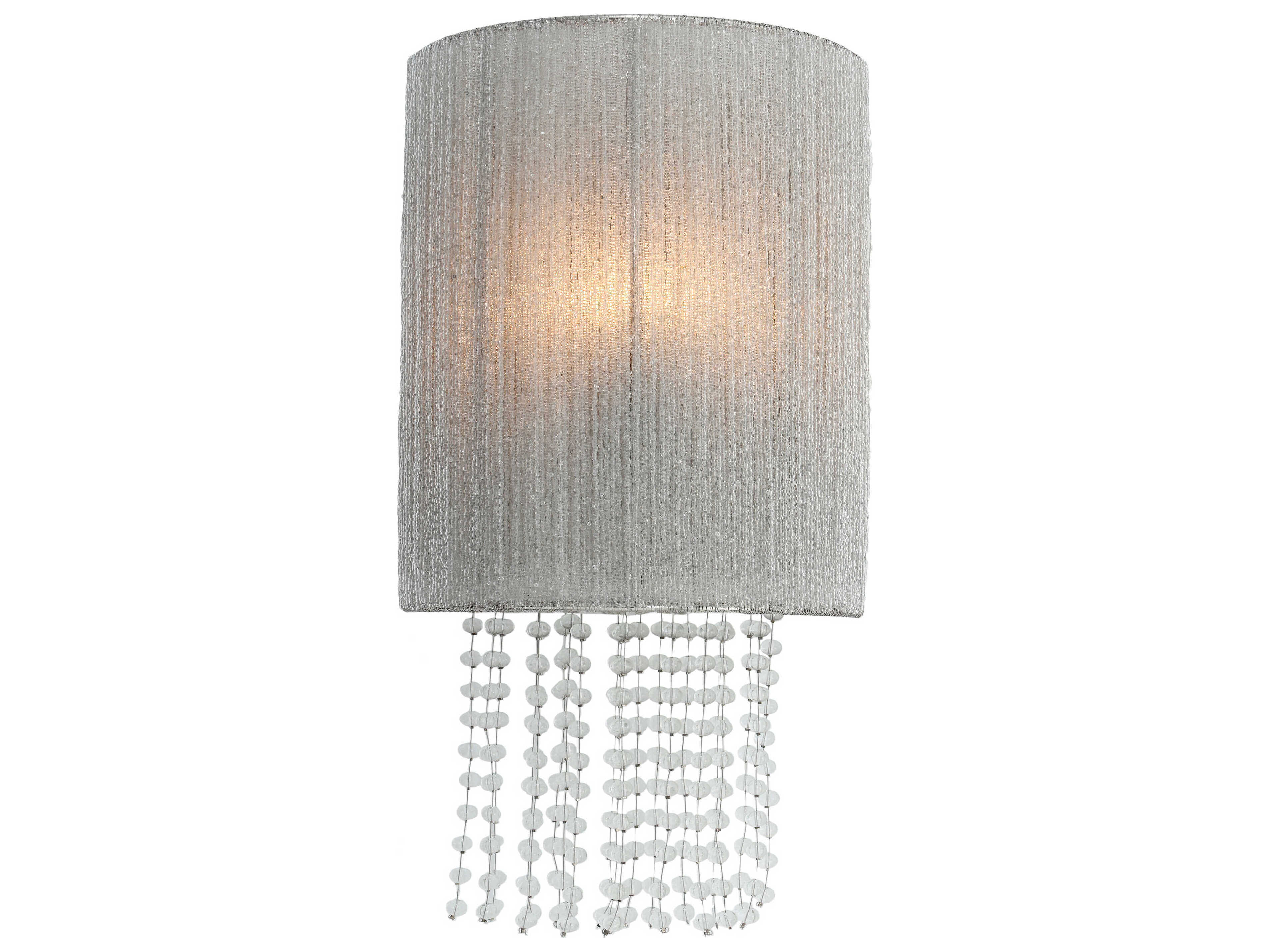 Metropolitan Crystal Reign 1-Light Nickel Wall Sconce