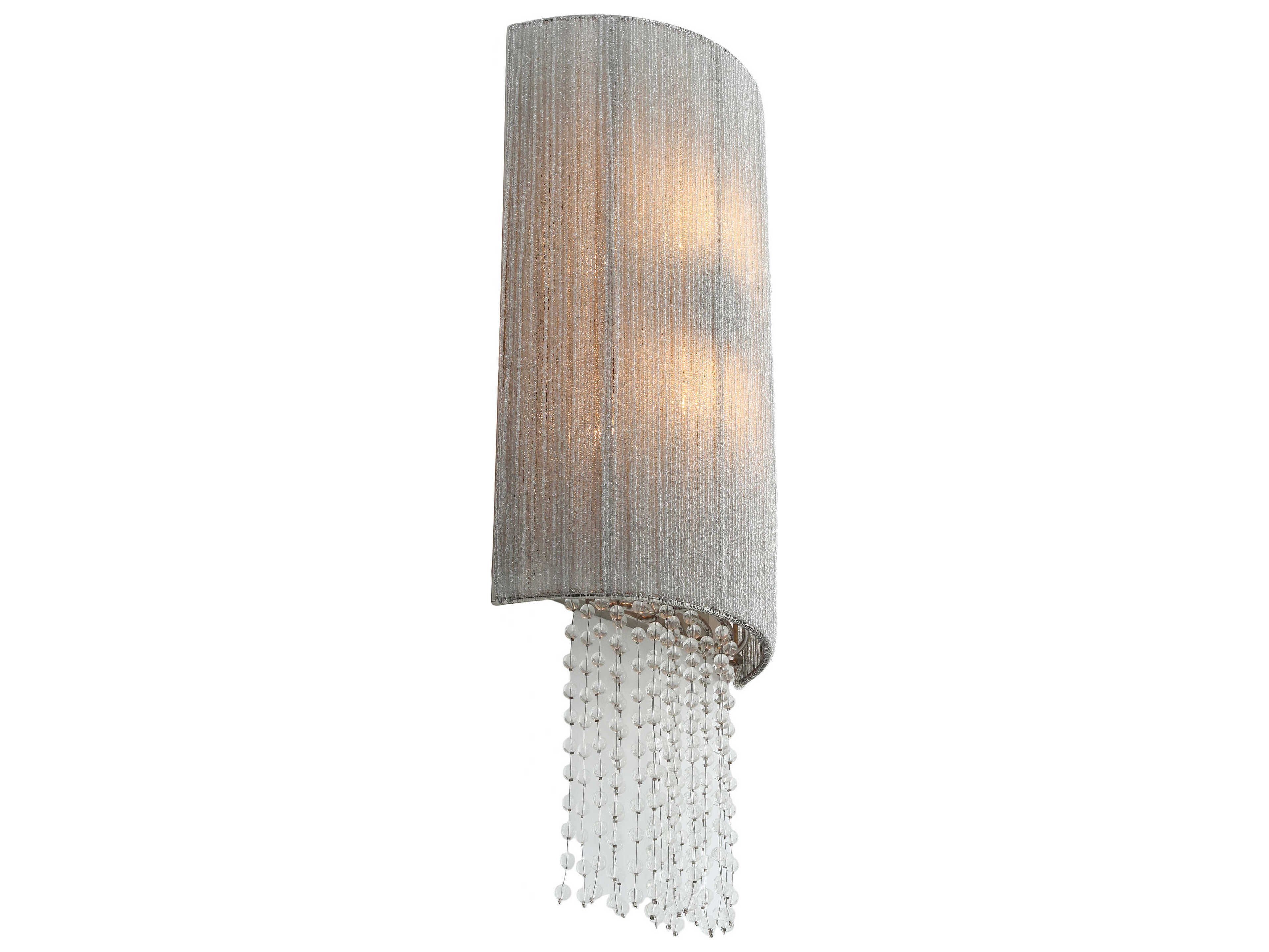 Metropolitan Crystal Reign 2-Light Nickel Wall Sconce