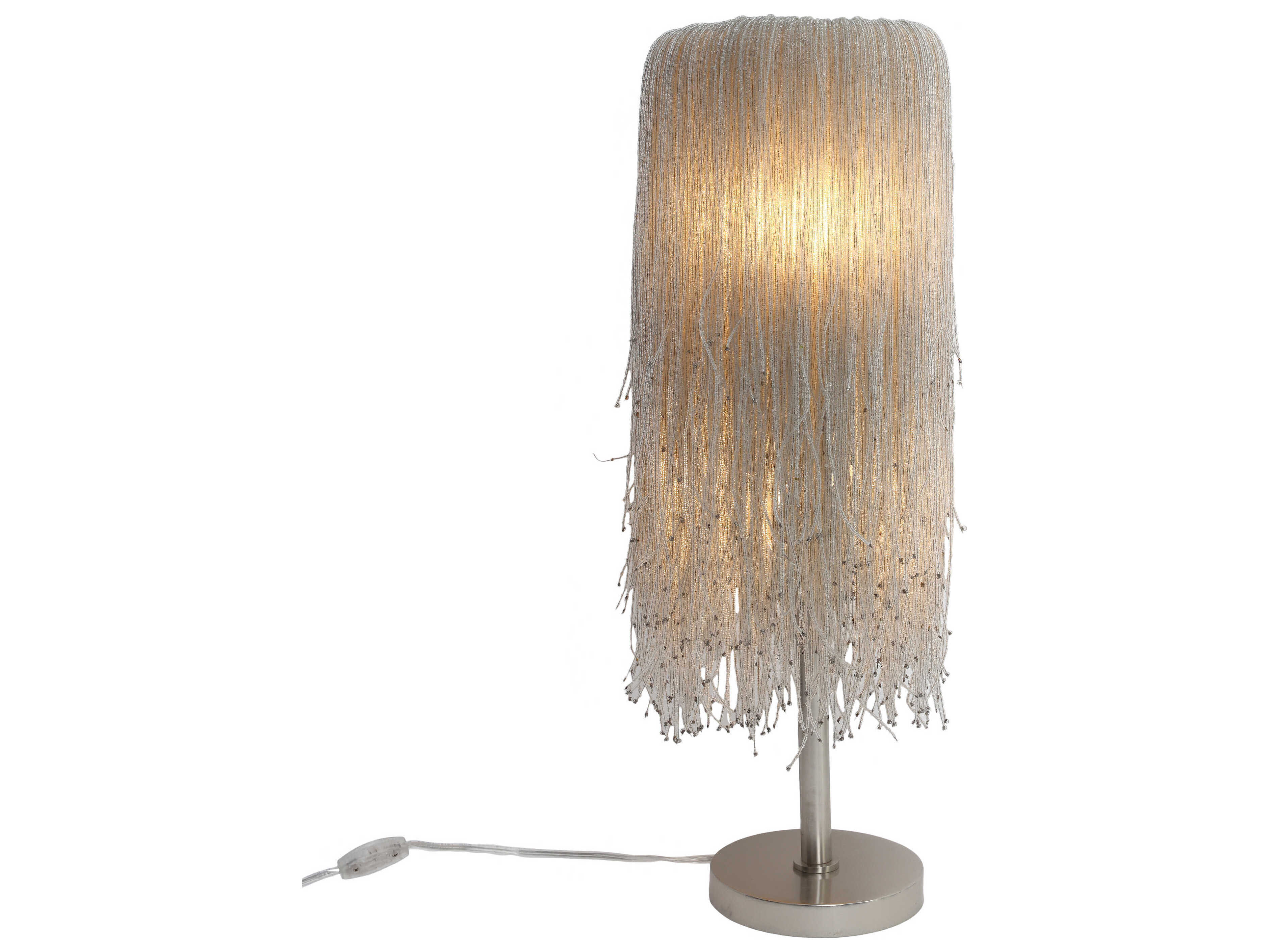 Metropolitan Crystal Reign Nickel Clear Glass Buffet Lamp