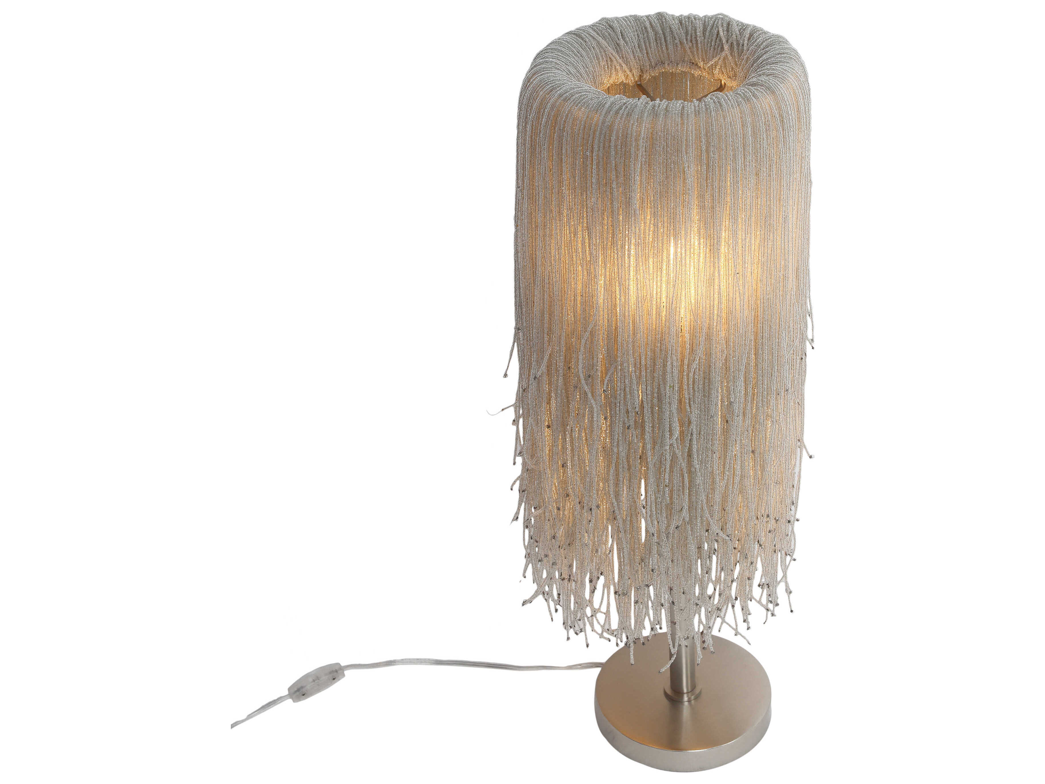 Metropolitan Crystal Reign Nickel Clear Glass Buffet Lamp