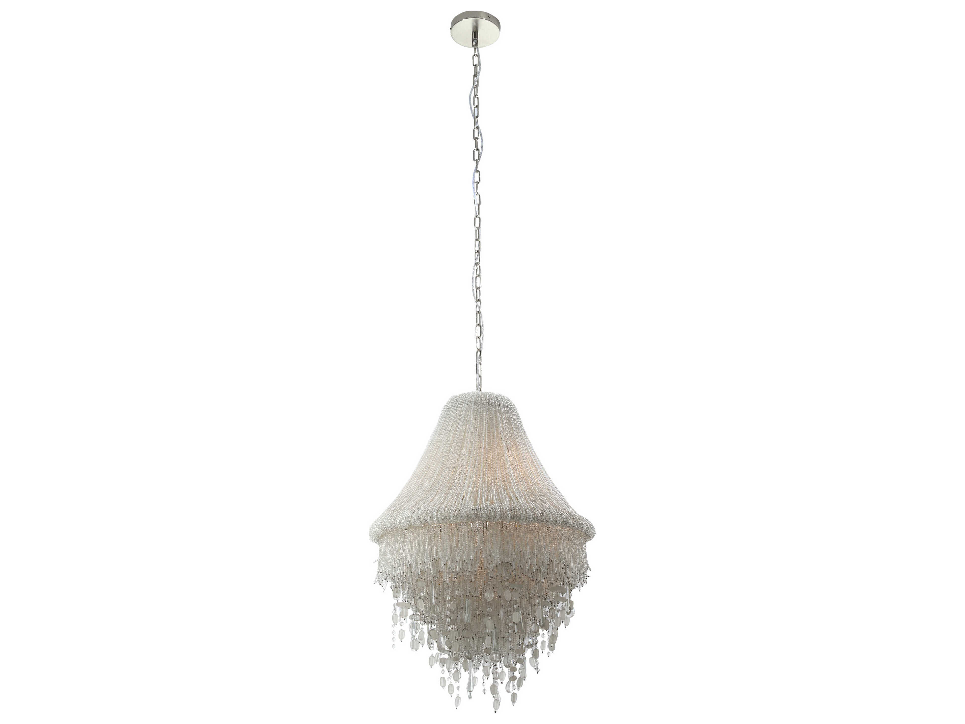 Metropolitan Crystal Reign 5-Light Nickel Tiered Pendant
