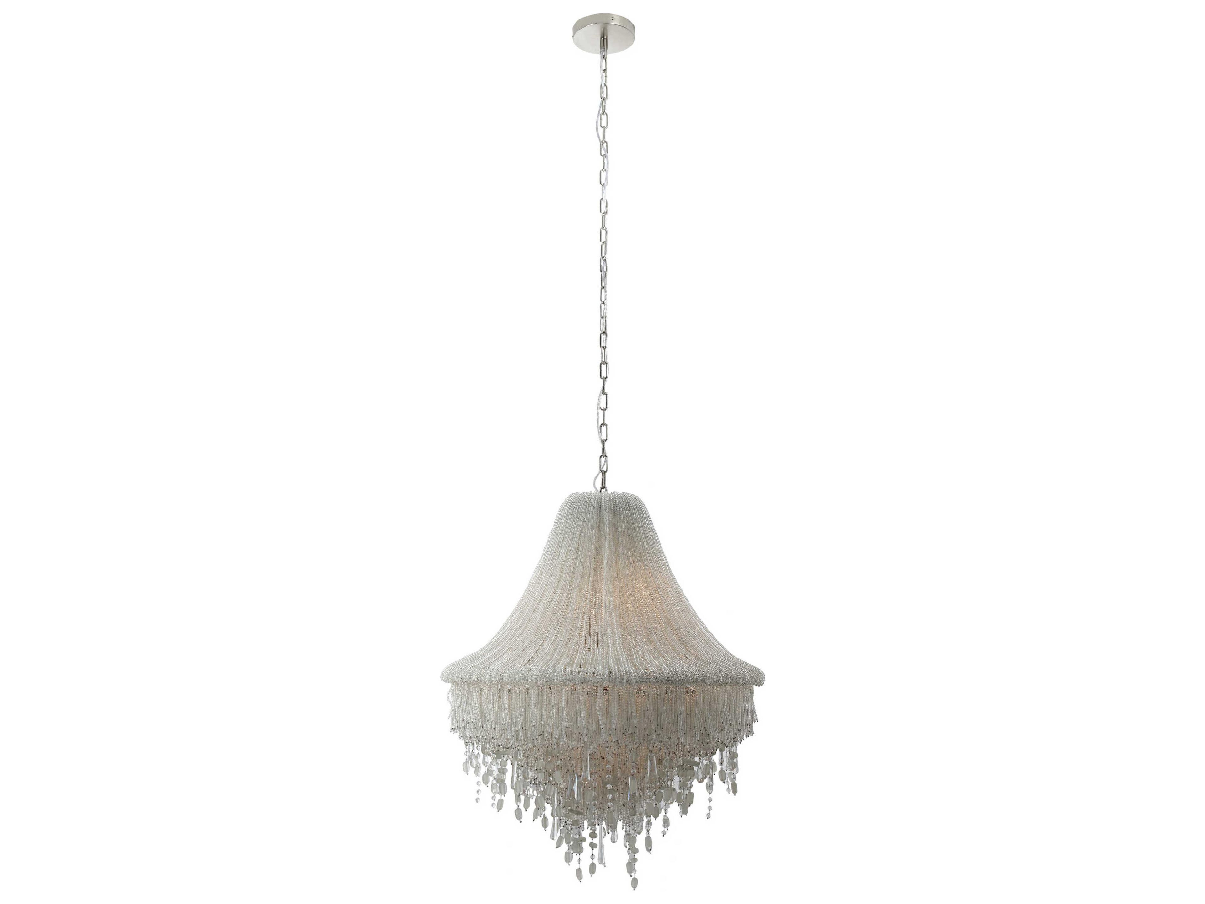 Metropolitan Crystal Reign 7-Light Nickel Tiered Pendant