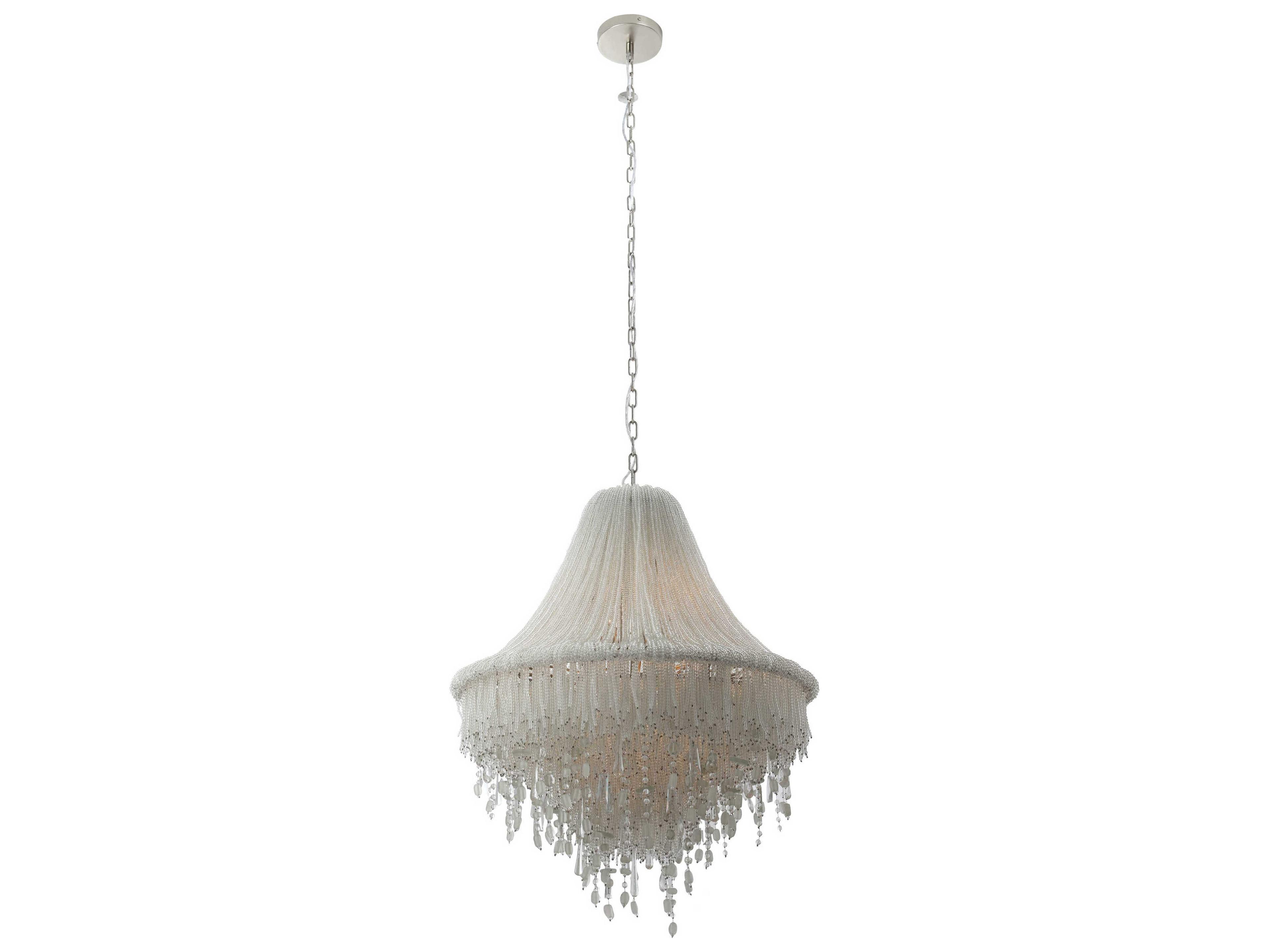 Metropolitan Crystal Reign 7-Light Nickel Tiered Pendant