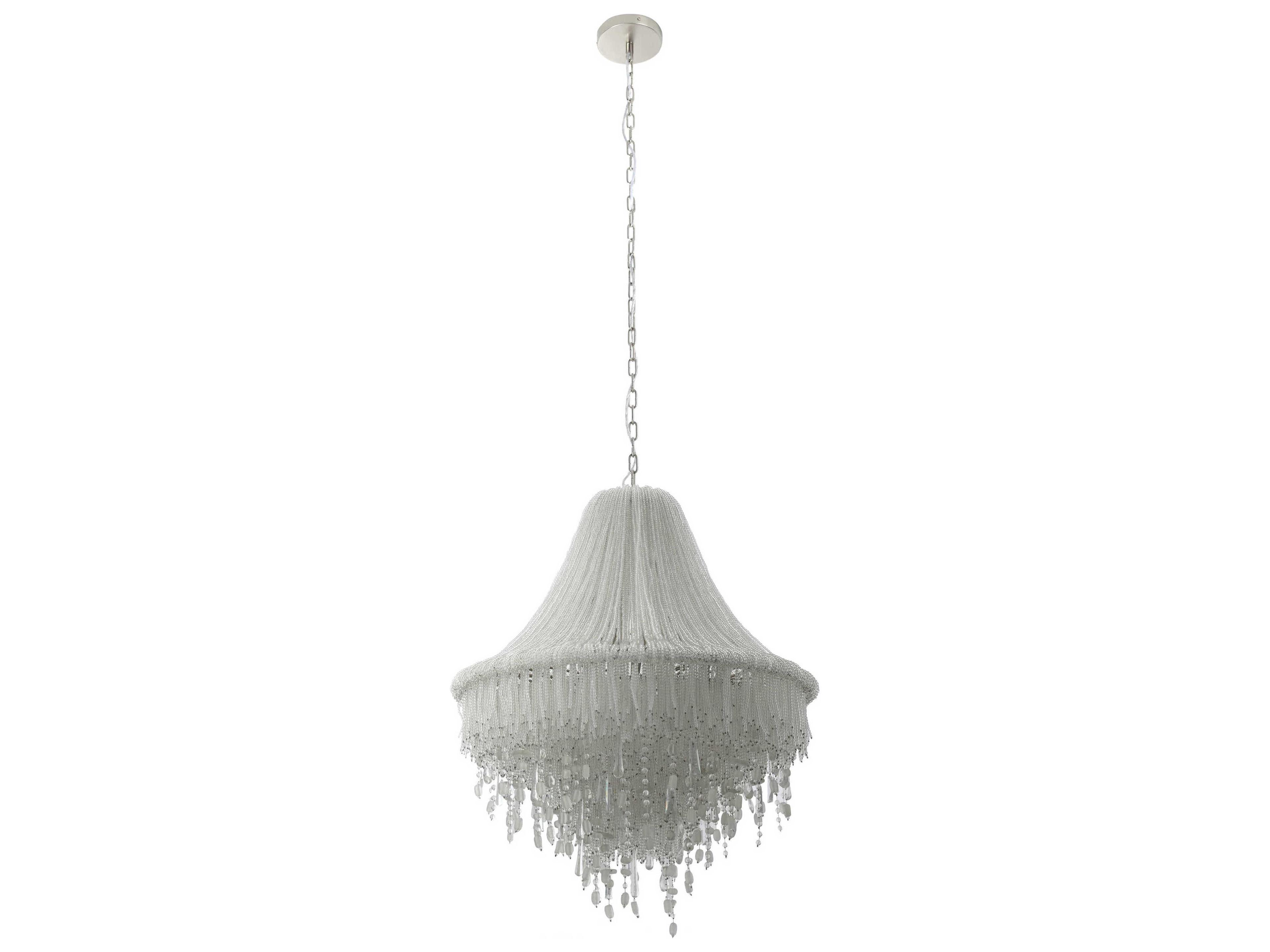Metropolitan Crystal Reign 7-Light Nickel Tiered Pendant