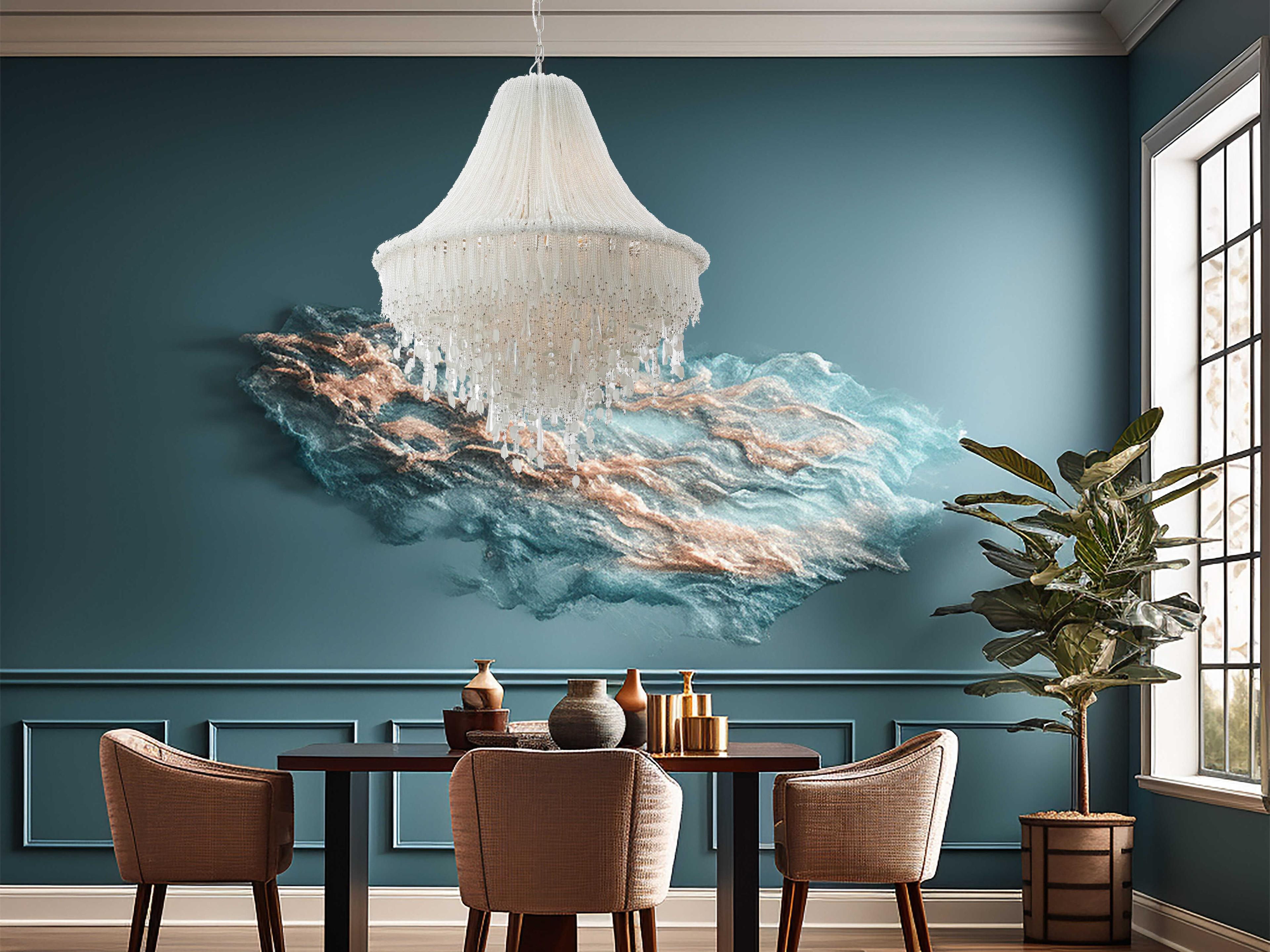 Metropolitan Crystal Reign 7-Light Nickel Tiered Pendant