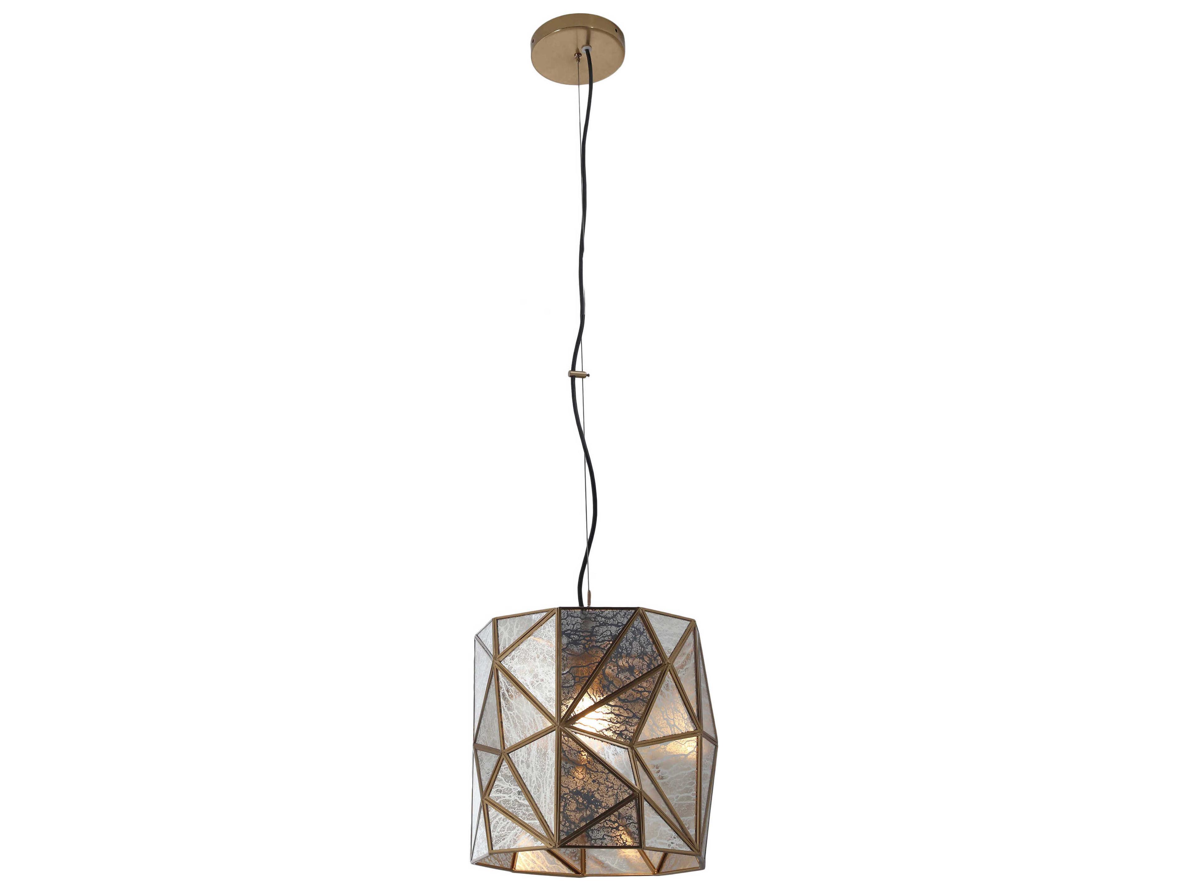 Metropolitan Geo-gem 1-Light Brass Antique Geometric Pendant