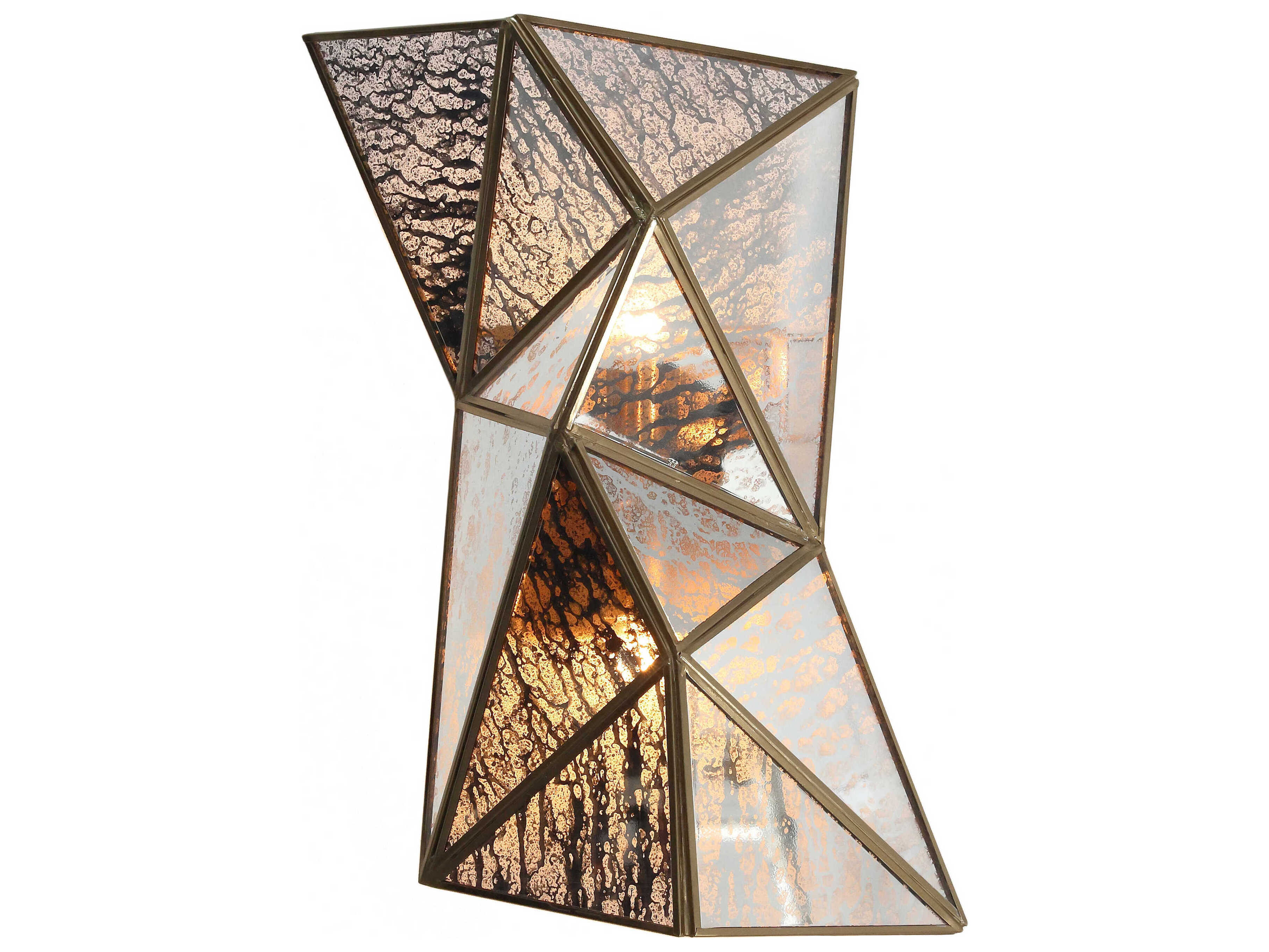 Metropolitan Geo-gem 2-Light Brass Antique Wall Sconce