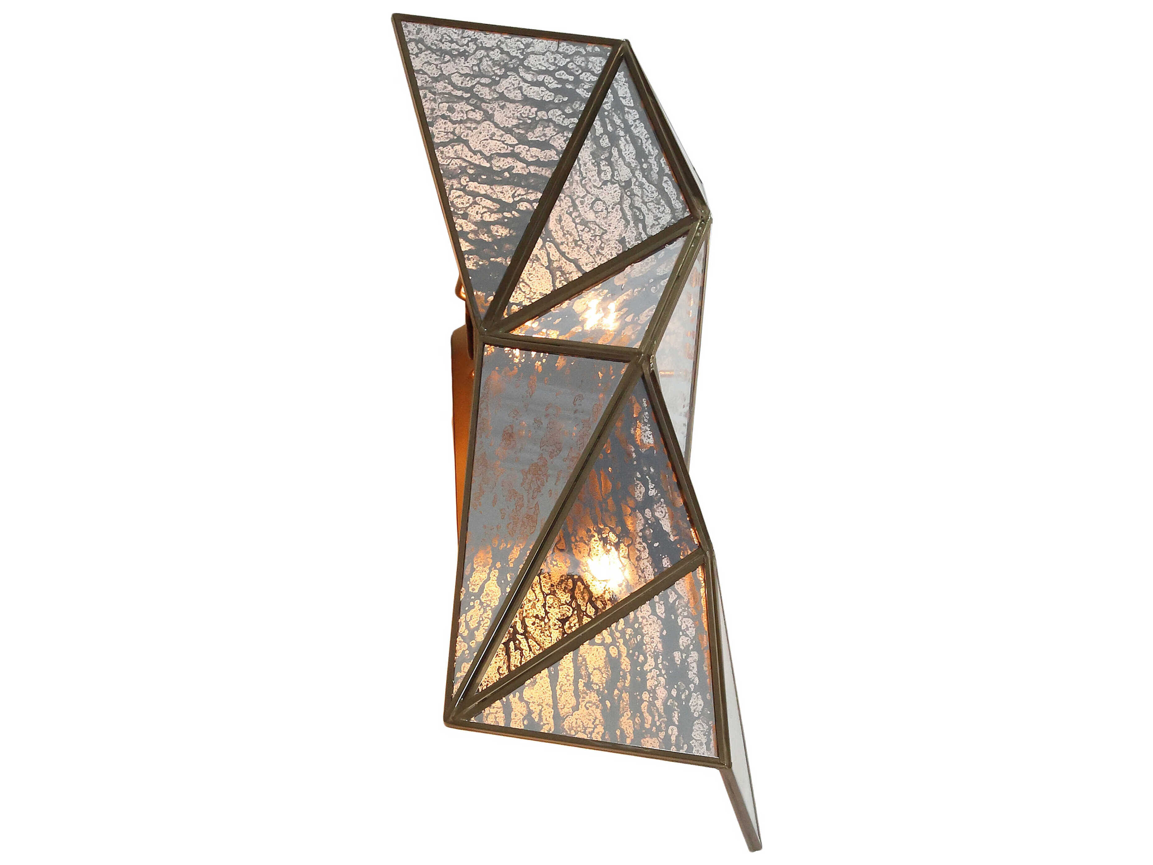 Metropolitan Geo-gem 2-Light Brass Antique Wall Sconce