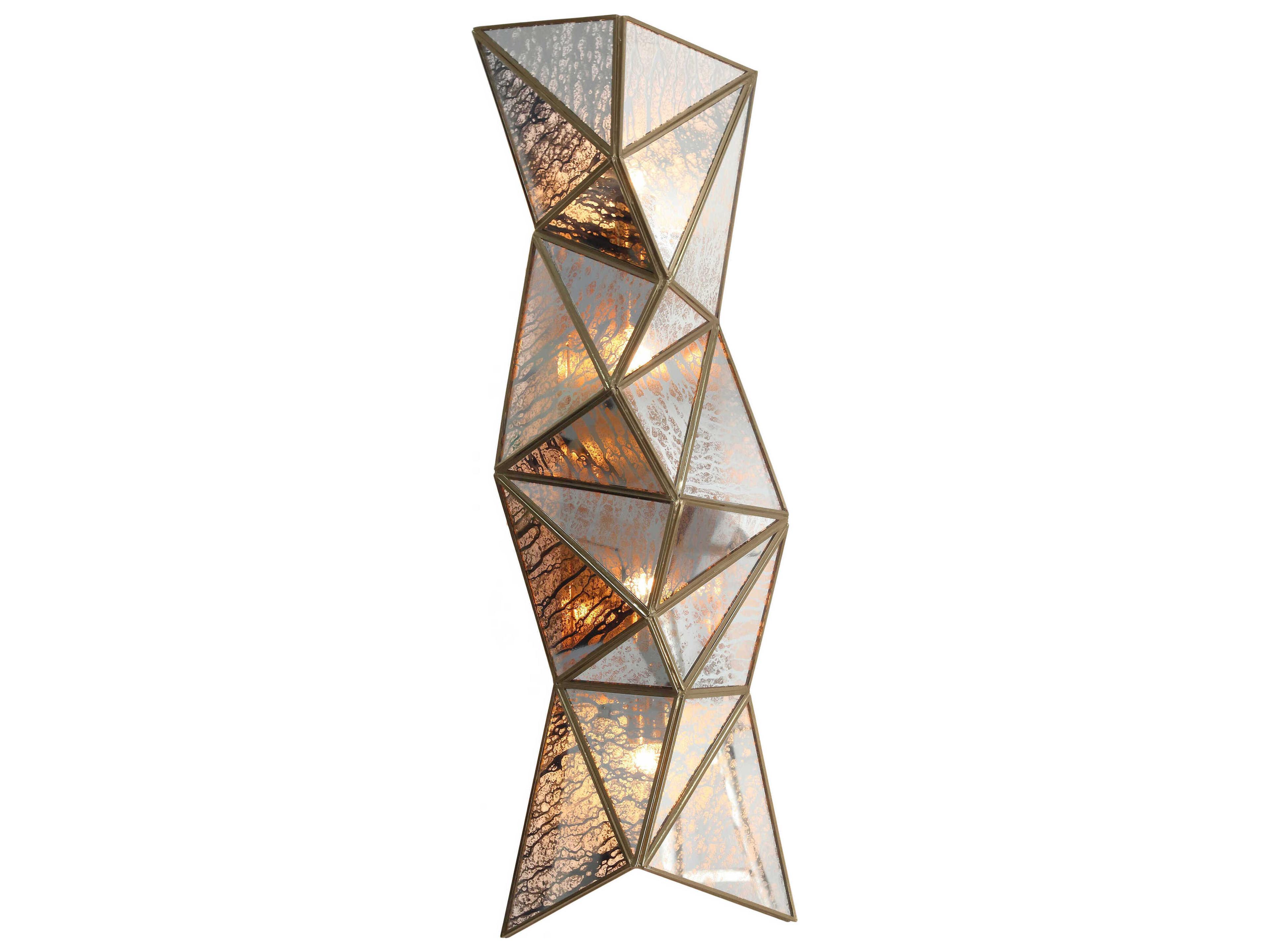 Metropolitan Geo-gem 4-Light Brass Antique Wall Sconce