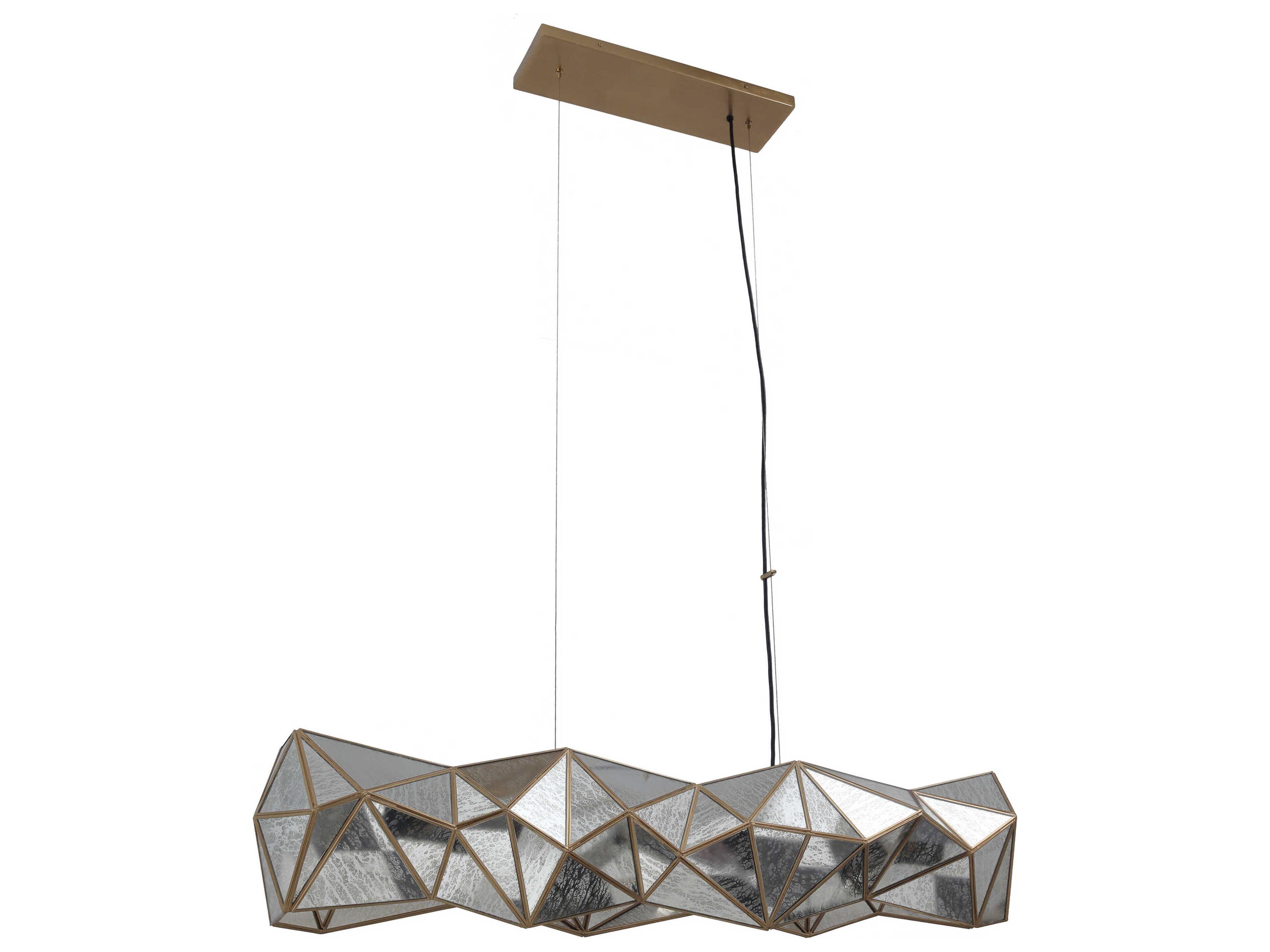 Metropolitan Geo-gem 6-Light Brass Antique Geometric Island Pendant