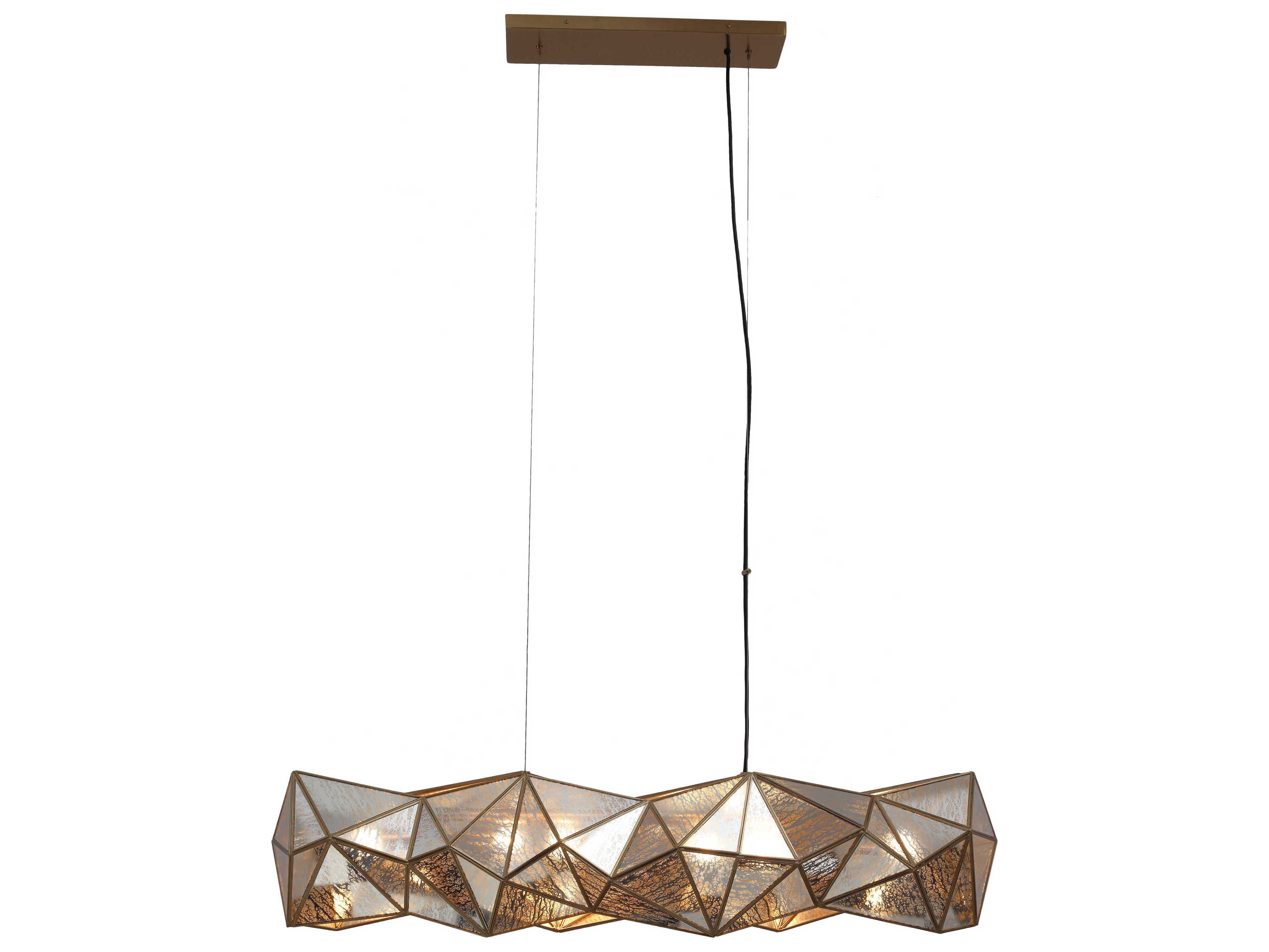 Metropolitan Geo-gem 6-Light Brass Antique Geometric Island Pendant