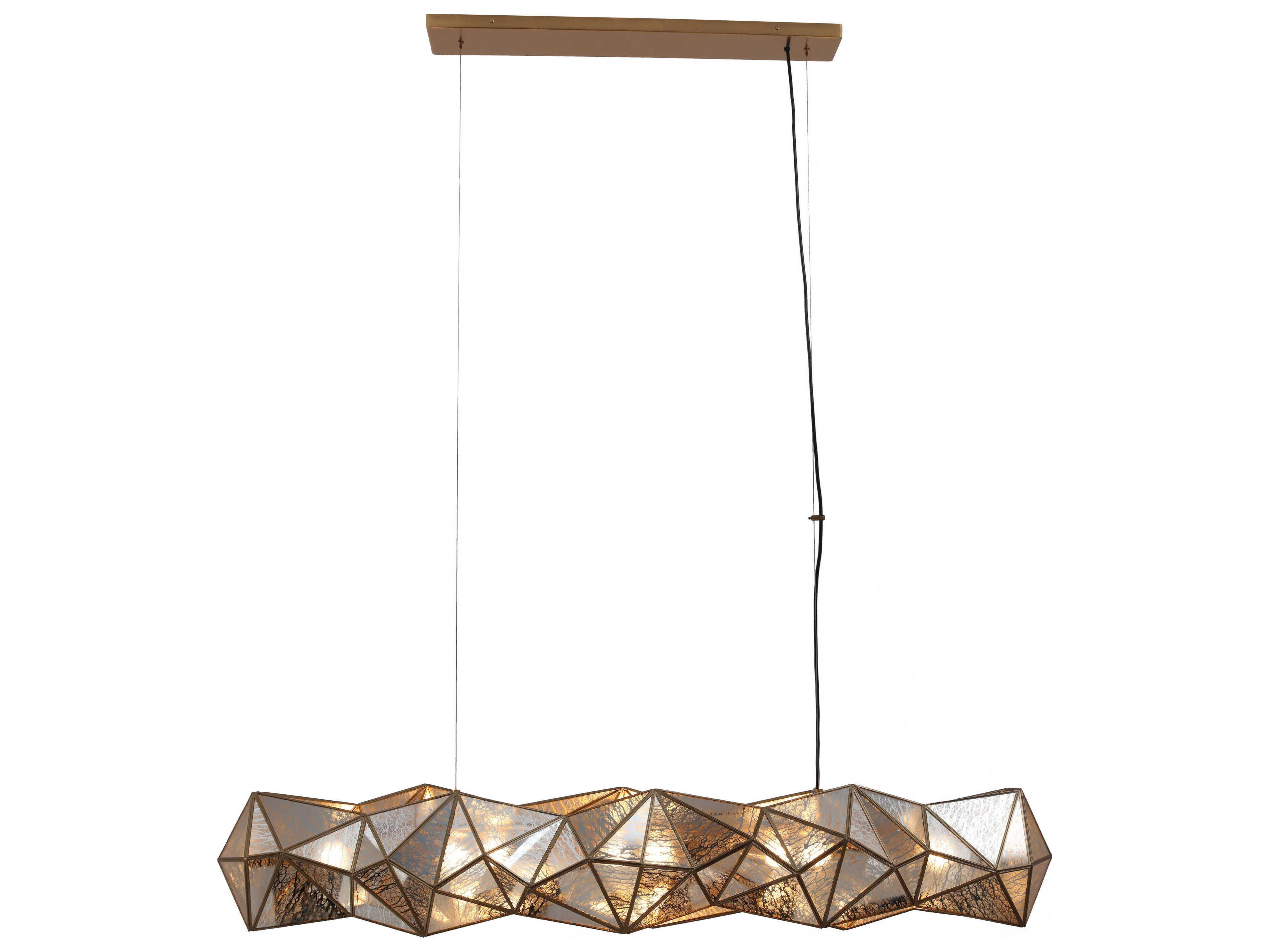 Metropolitan Geo-gem 6-Light Brass Antique Geometric Island Pendant