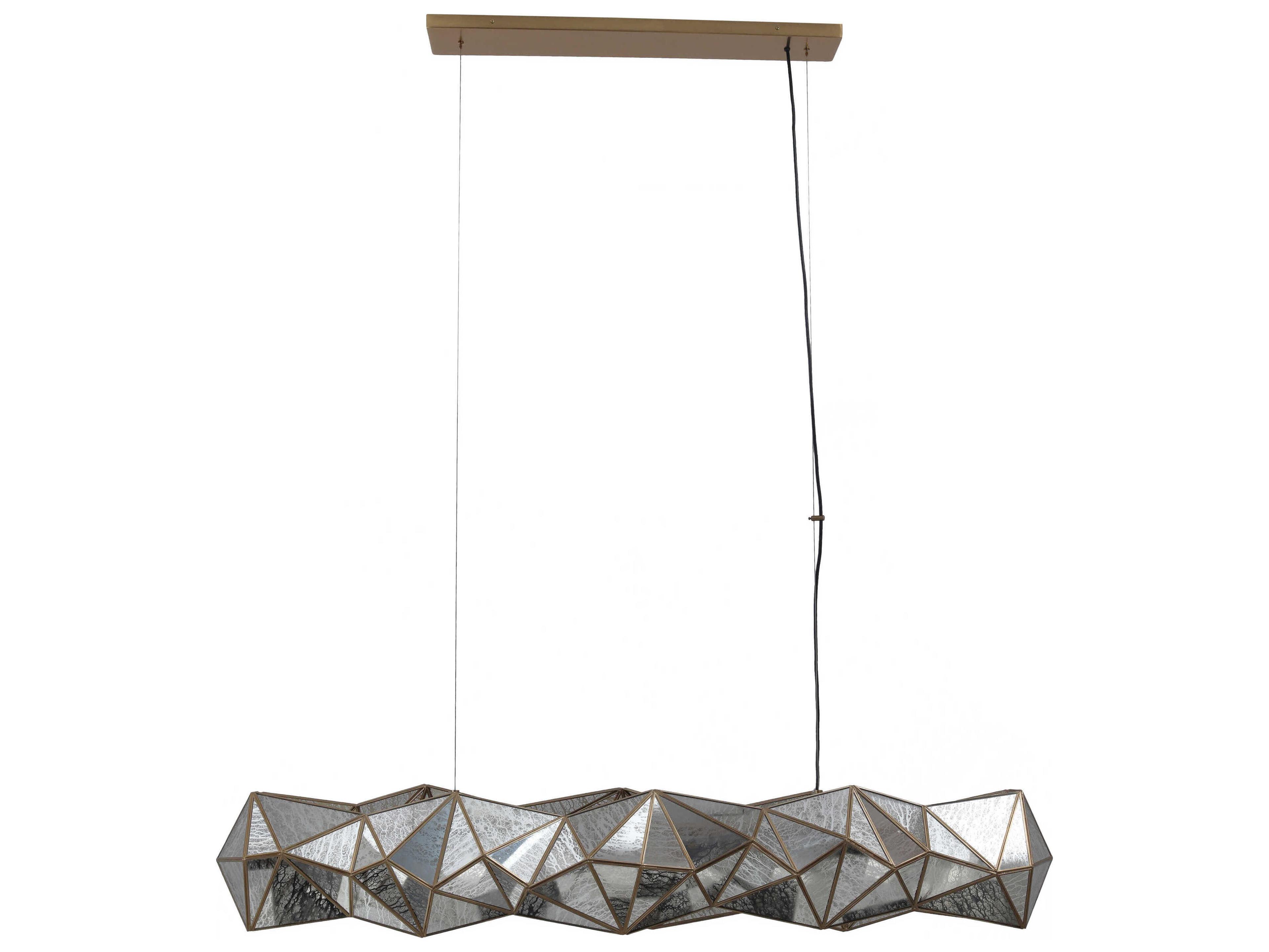 Metropolitan Geo-gem 6-Light Brass Antique Geometric Island Pendant