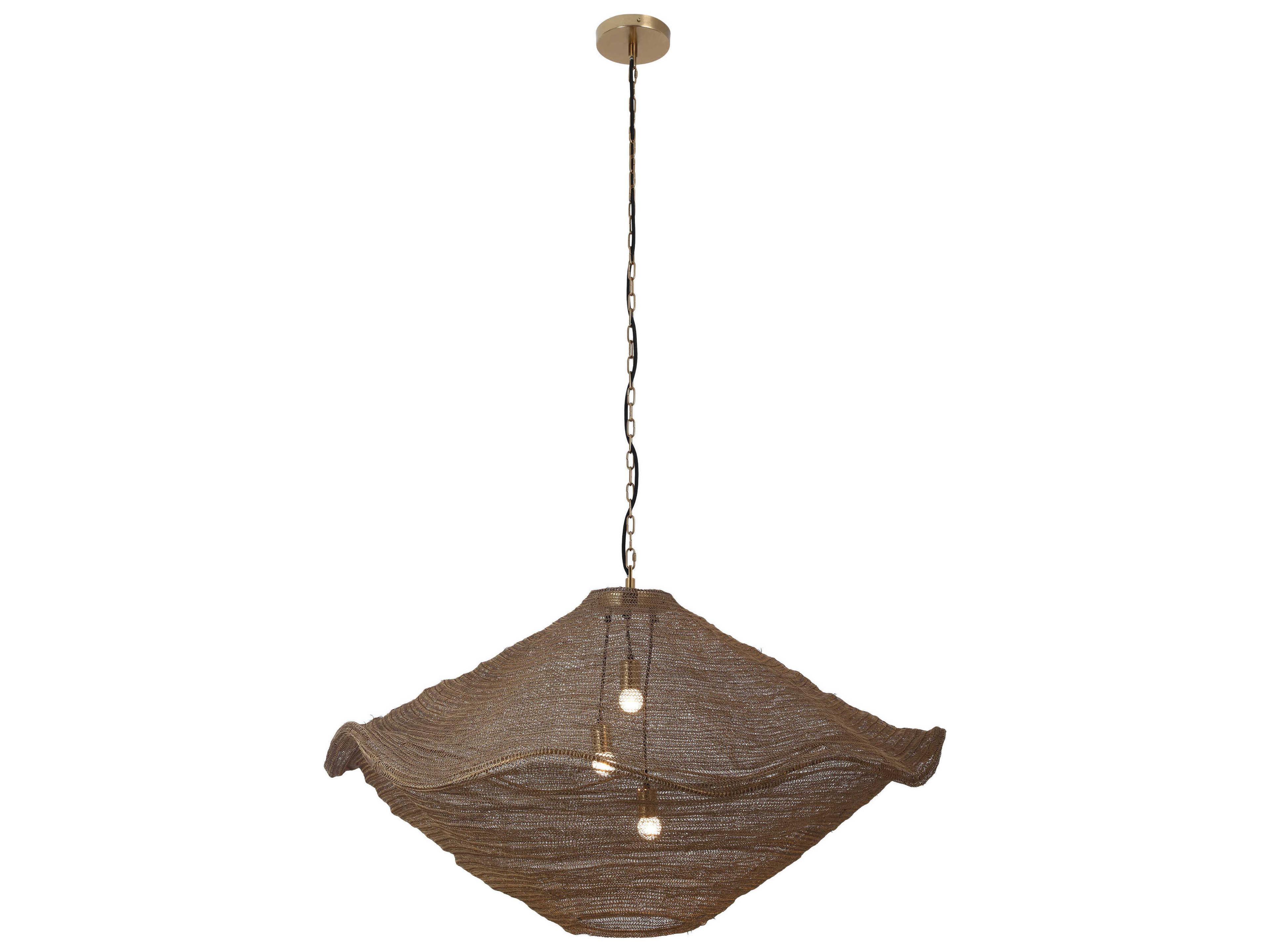 Metropolitan Marseille 3-Light Brass Antique Pendant