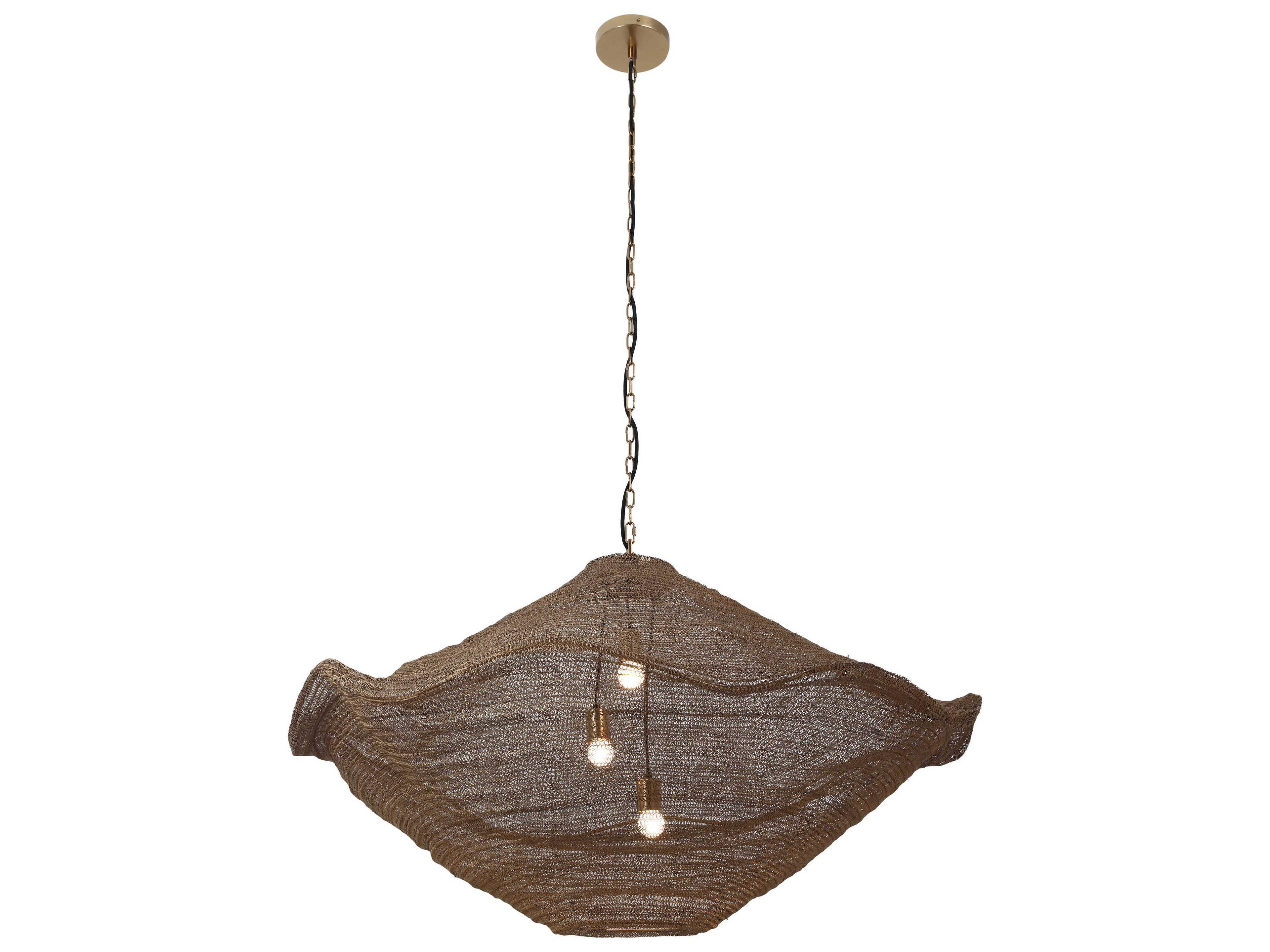 Metropolitan Marseille 3-Light Brass Antique Pendant