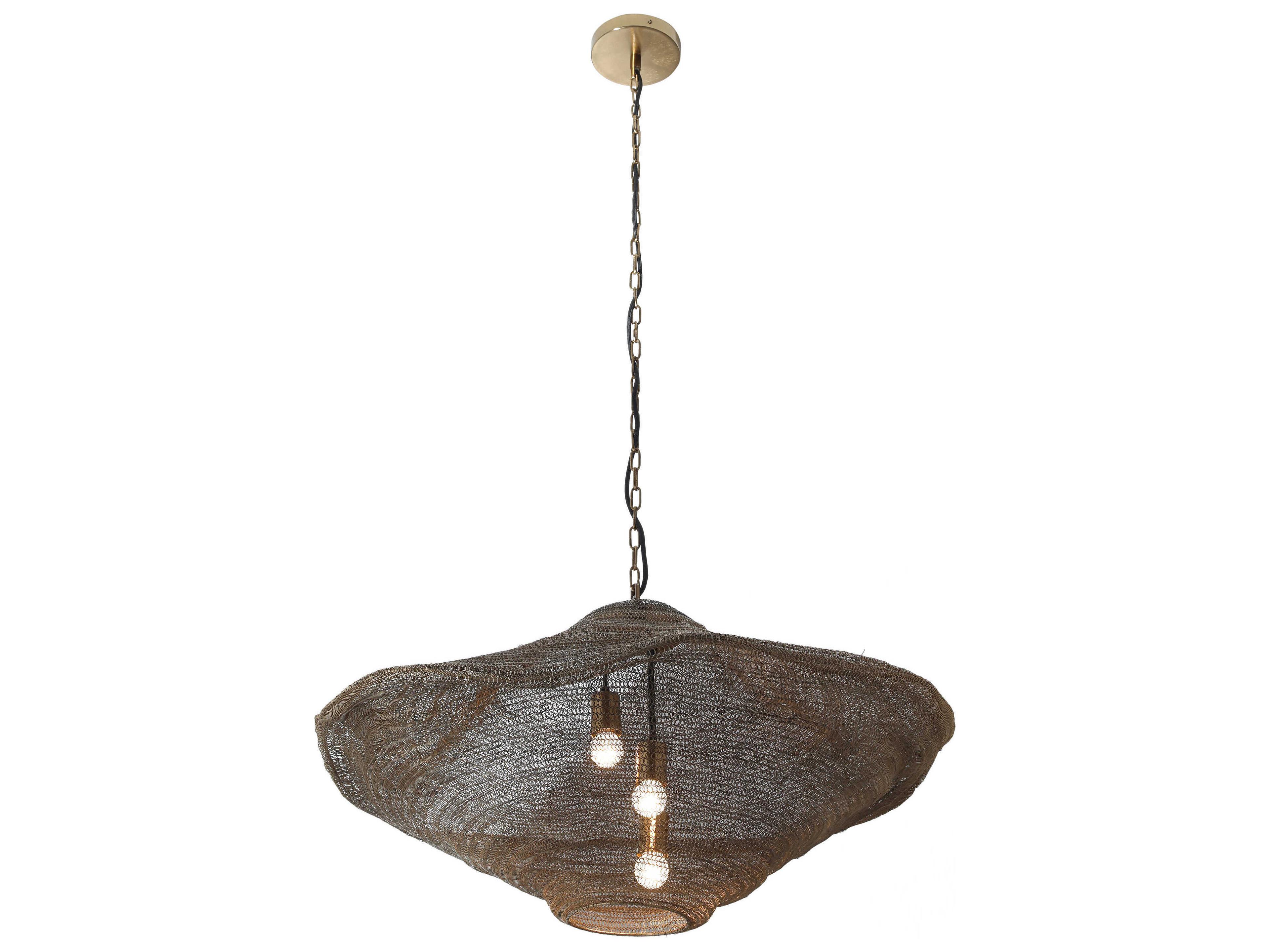 Metropolitan Marseille 3-Light Brass Antique Pendant