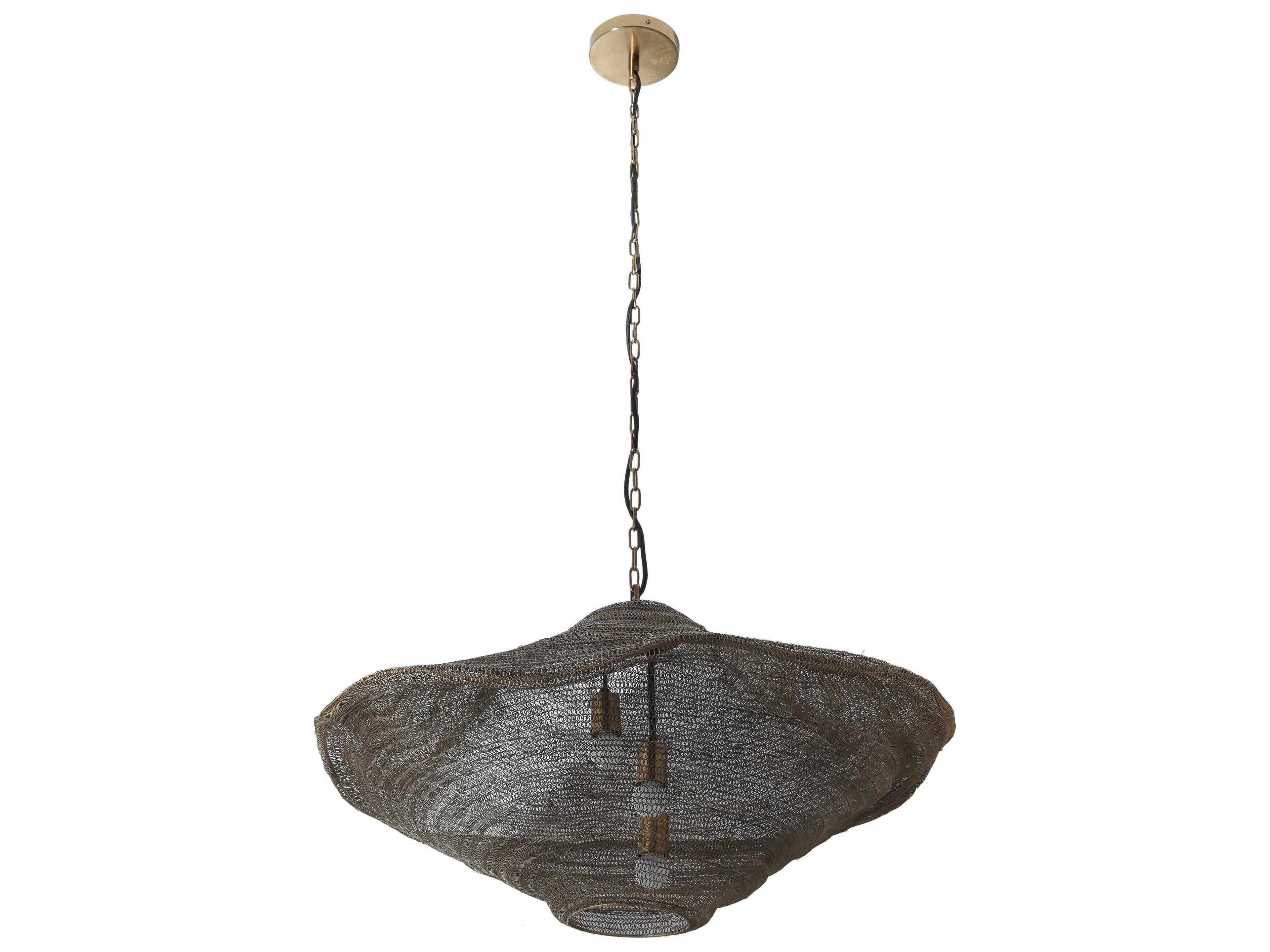 Metropolitan Marseille 3-Light Brass Antique Pendant