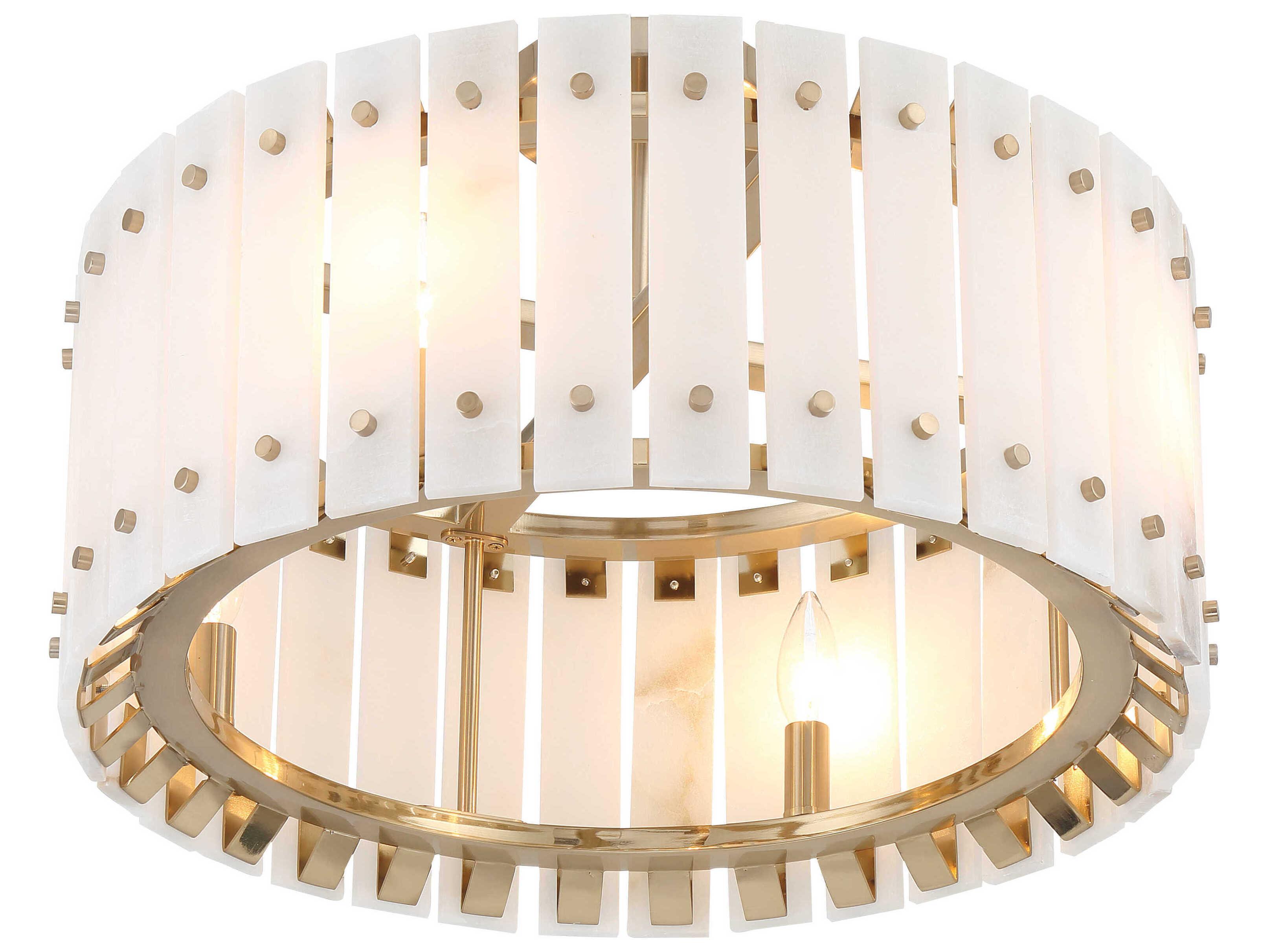 Metropolitan Bardon 4-Light Celeste Brass Drum Semi Flush Mount