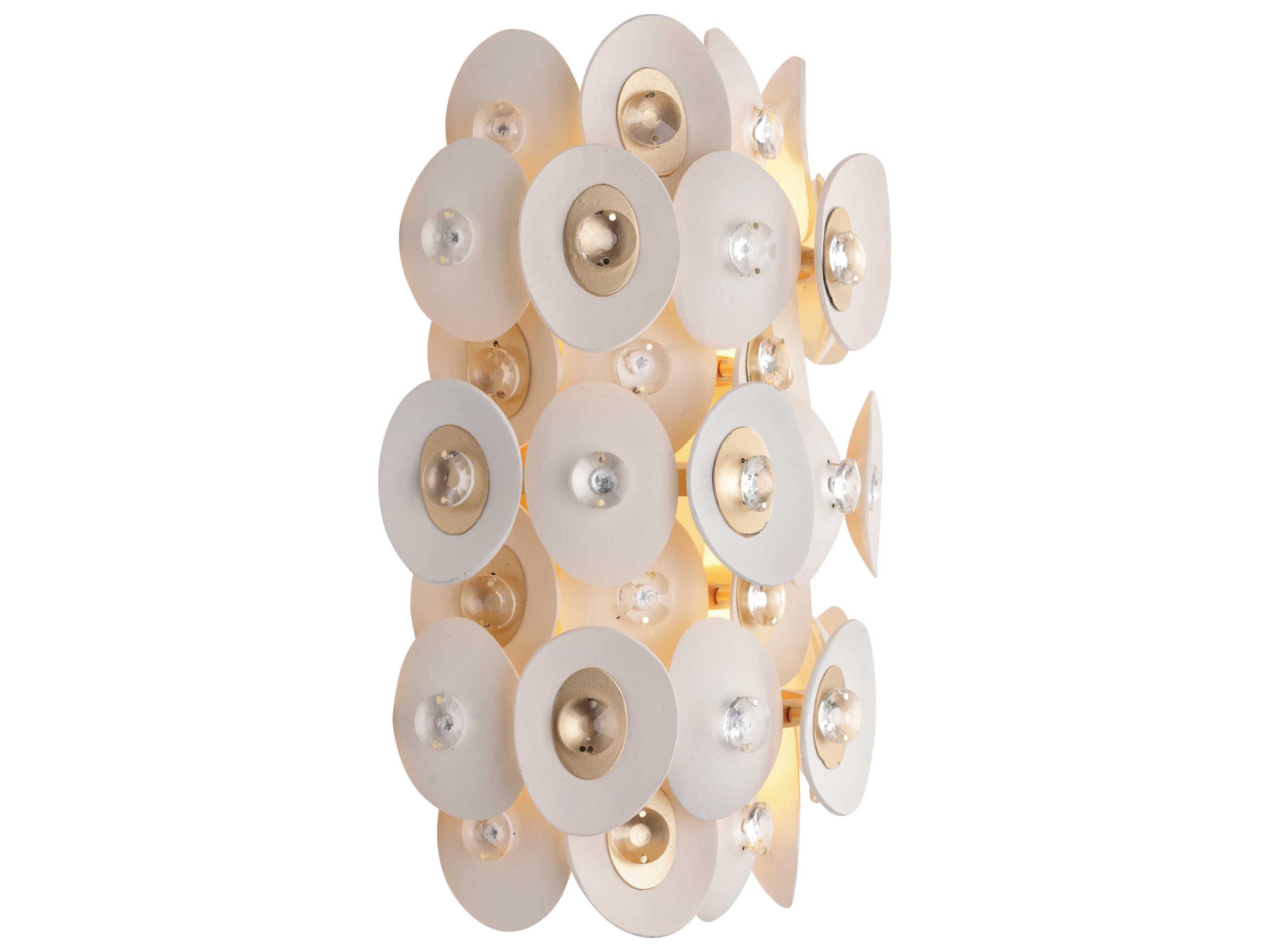 Metropolitan Niu 2-Light Coconut Shell Gold White Wall Sconce
