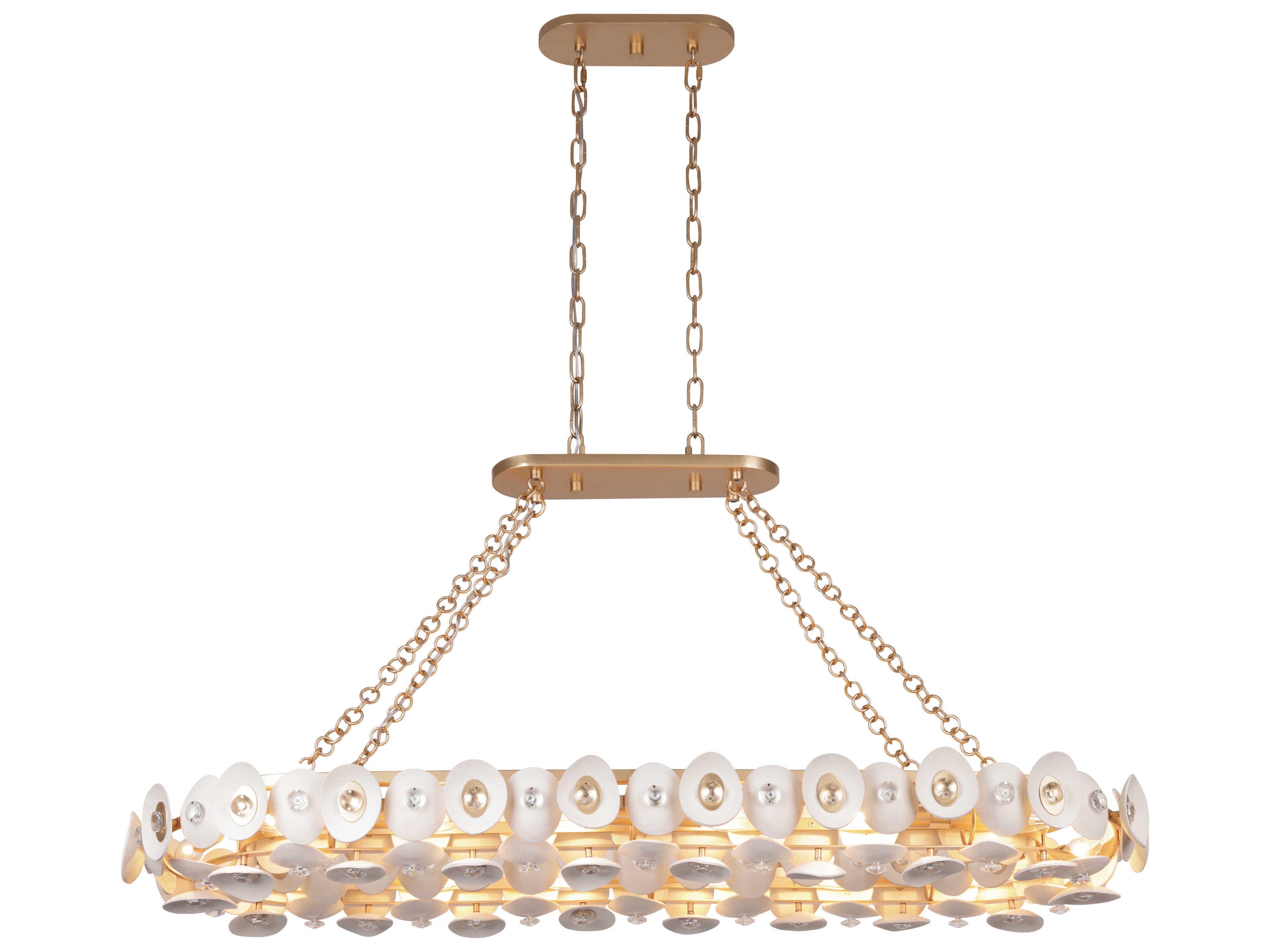 Metropolitan Niu 14-Light Coconut Shell Gold White Island Pendant