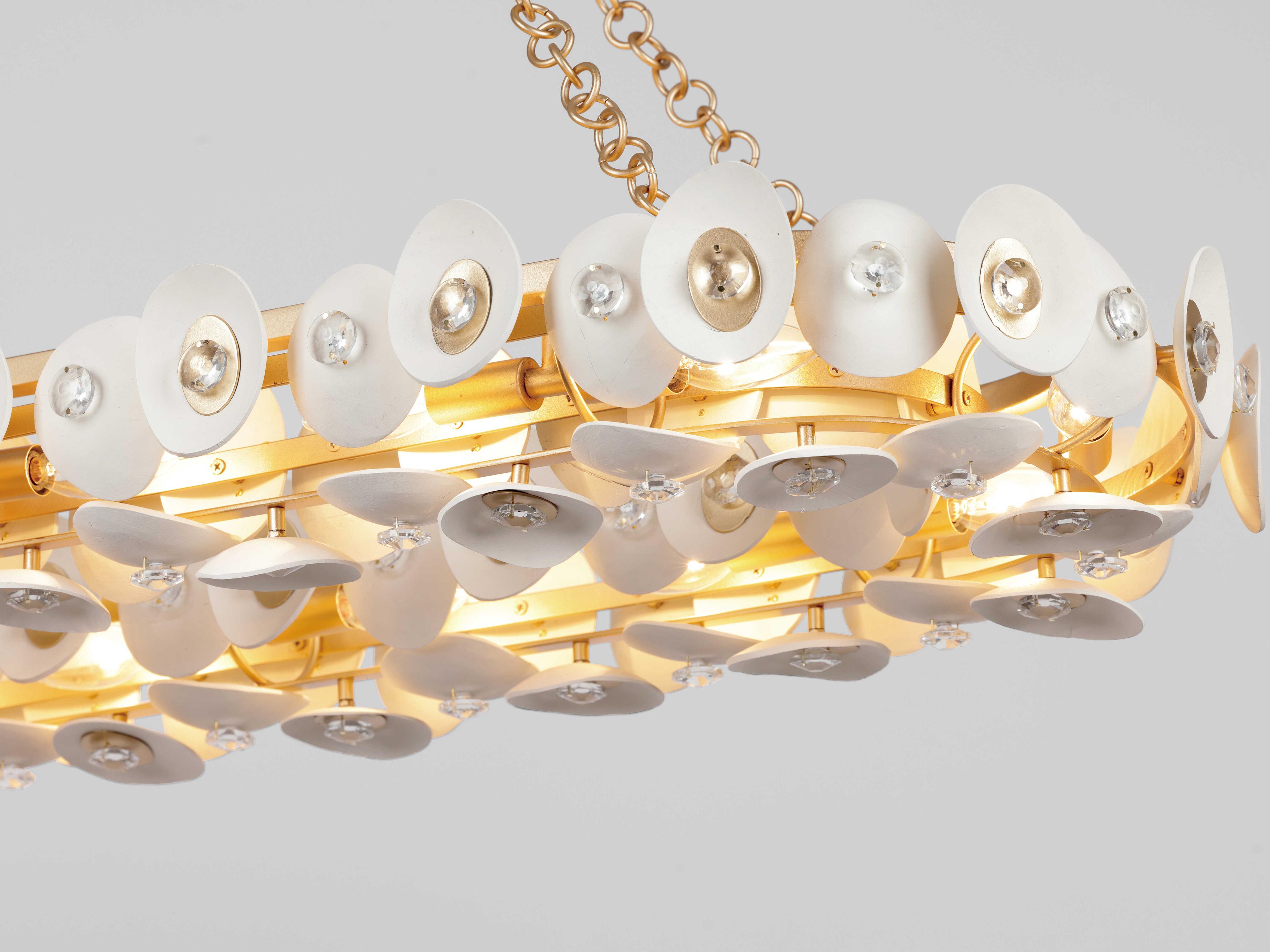 Metropolitan Niu 14-Light Coconut Shell Gold White Island Pendant