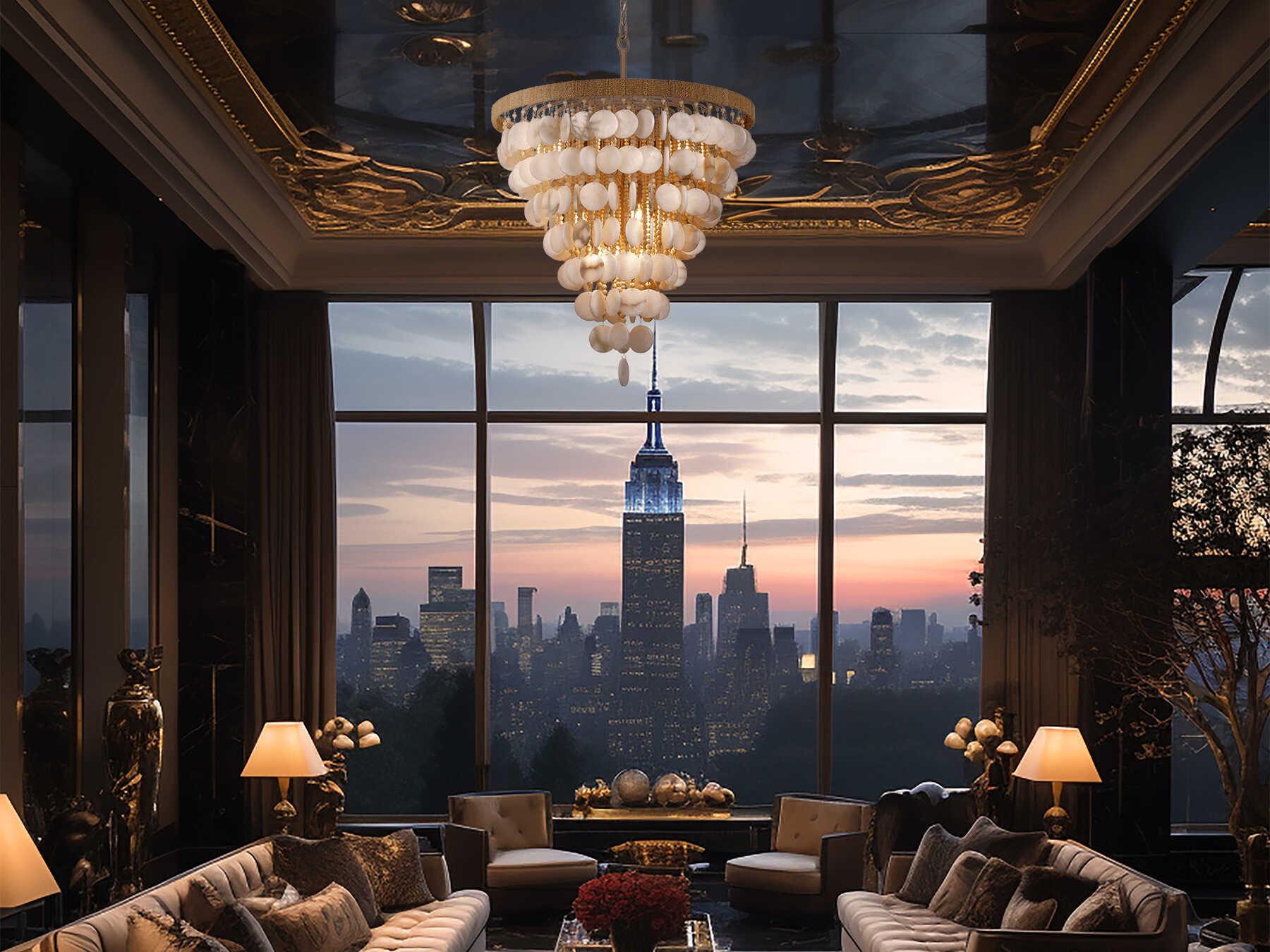 Metropolitan Aurelias Cove 12-Light Autumn White Tiered Pendant