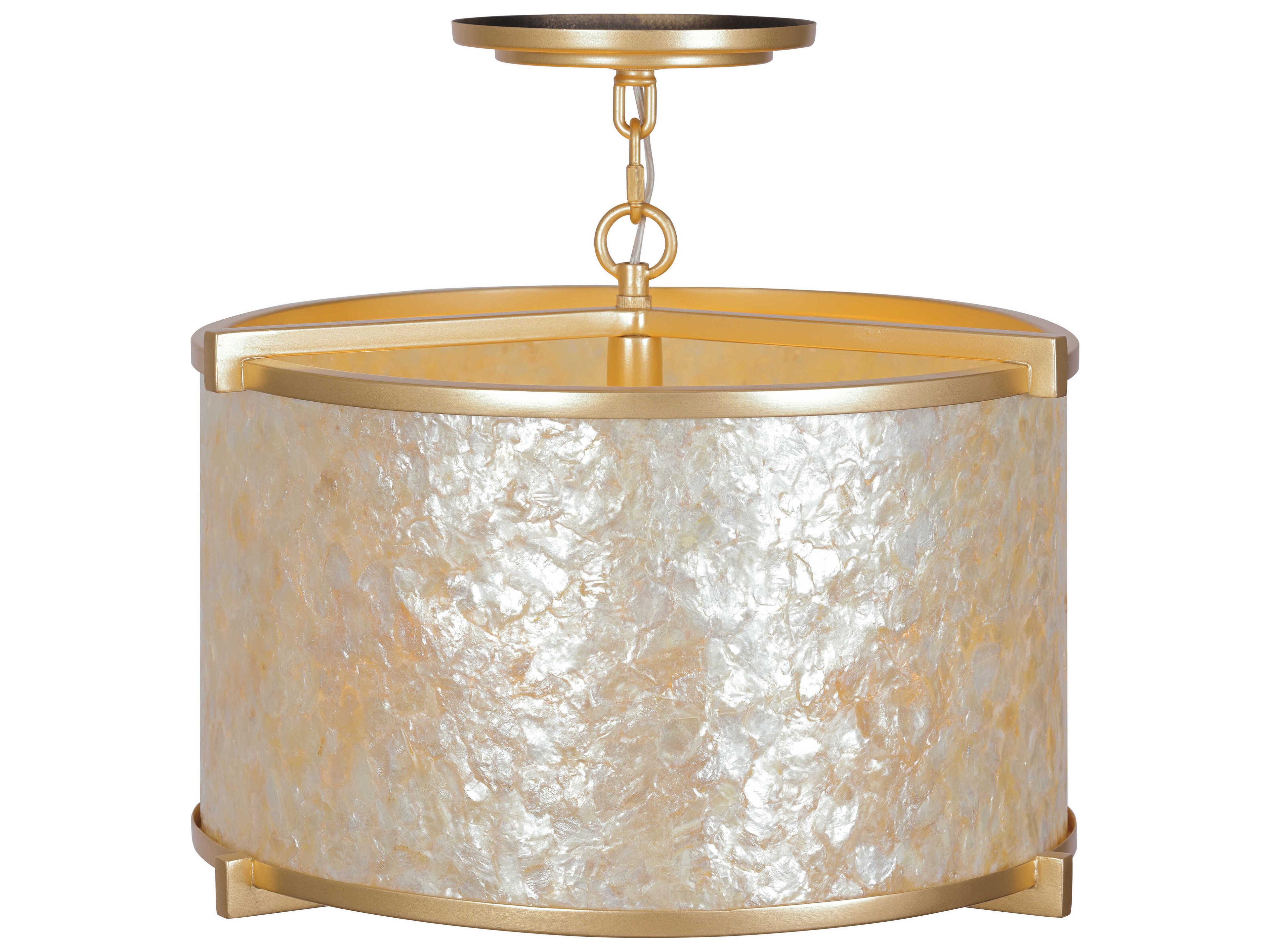 Metropolitan Sommers Bend 4-Light Fawn Gold Drum Semi Flush Mount