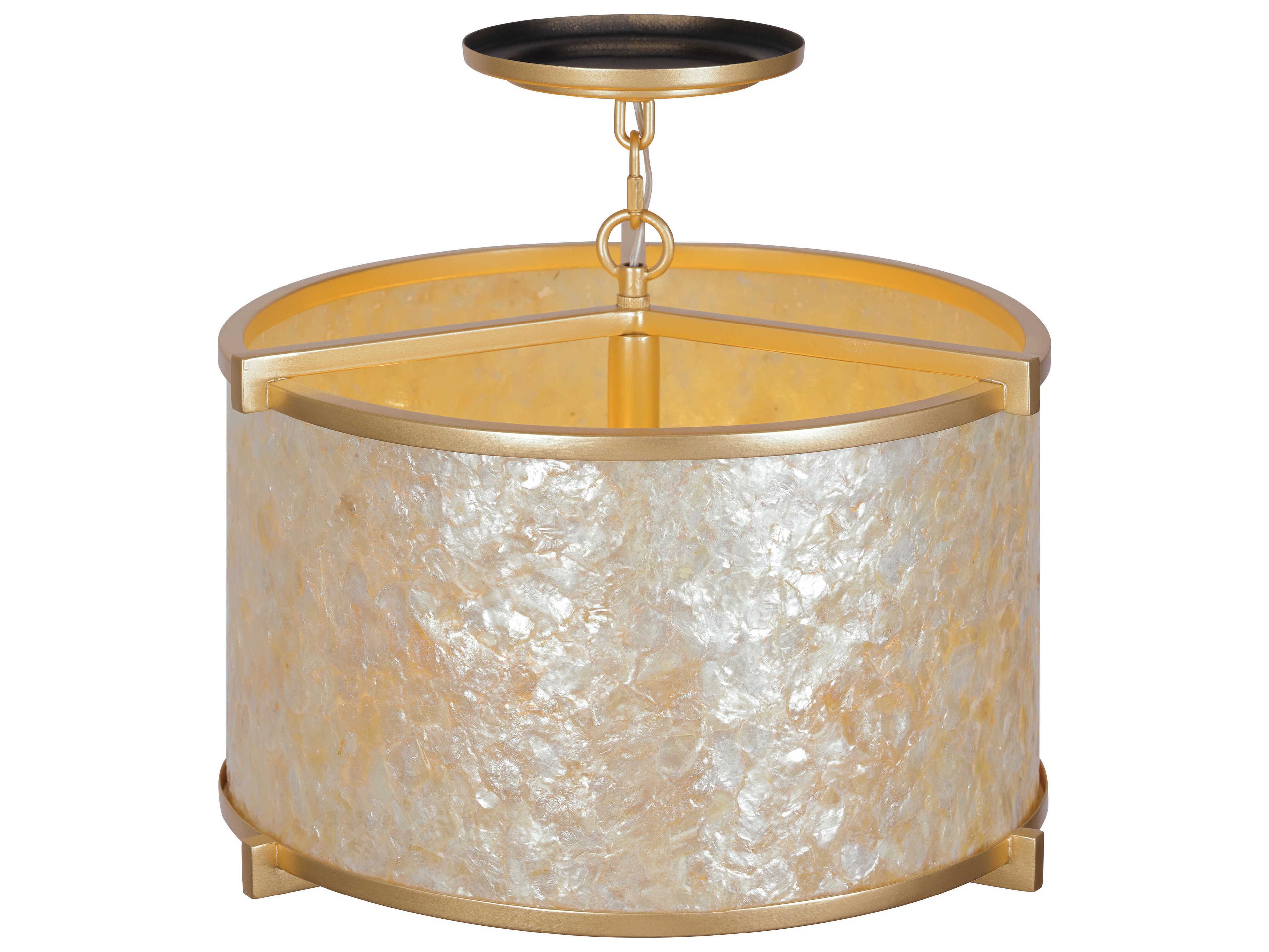 Metropolitan Sommers Bend 4-Light Fawn Gold Drum Semi Flush Mount