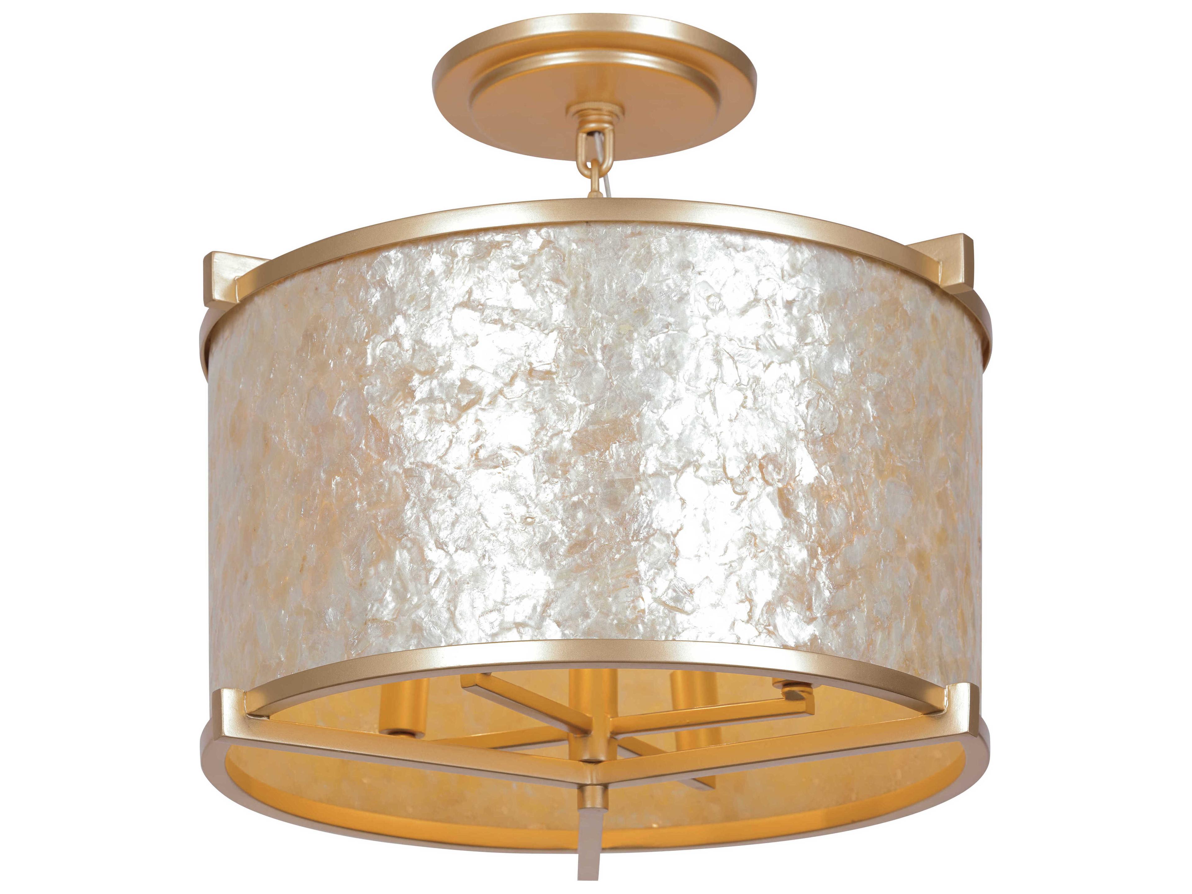 Metropolitan Sommers Bend 4-Light Fawn Gold Drum Semi Flush Mount
