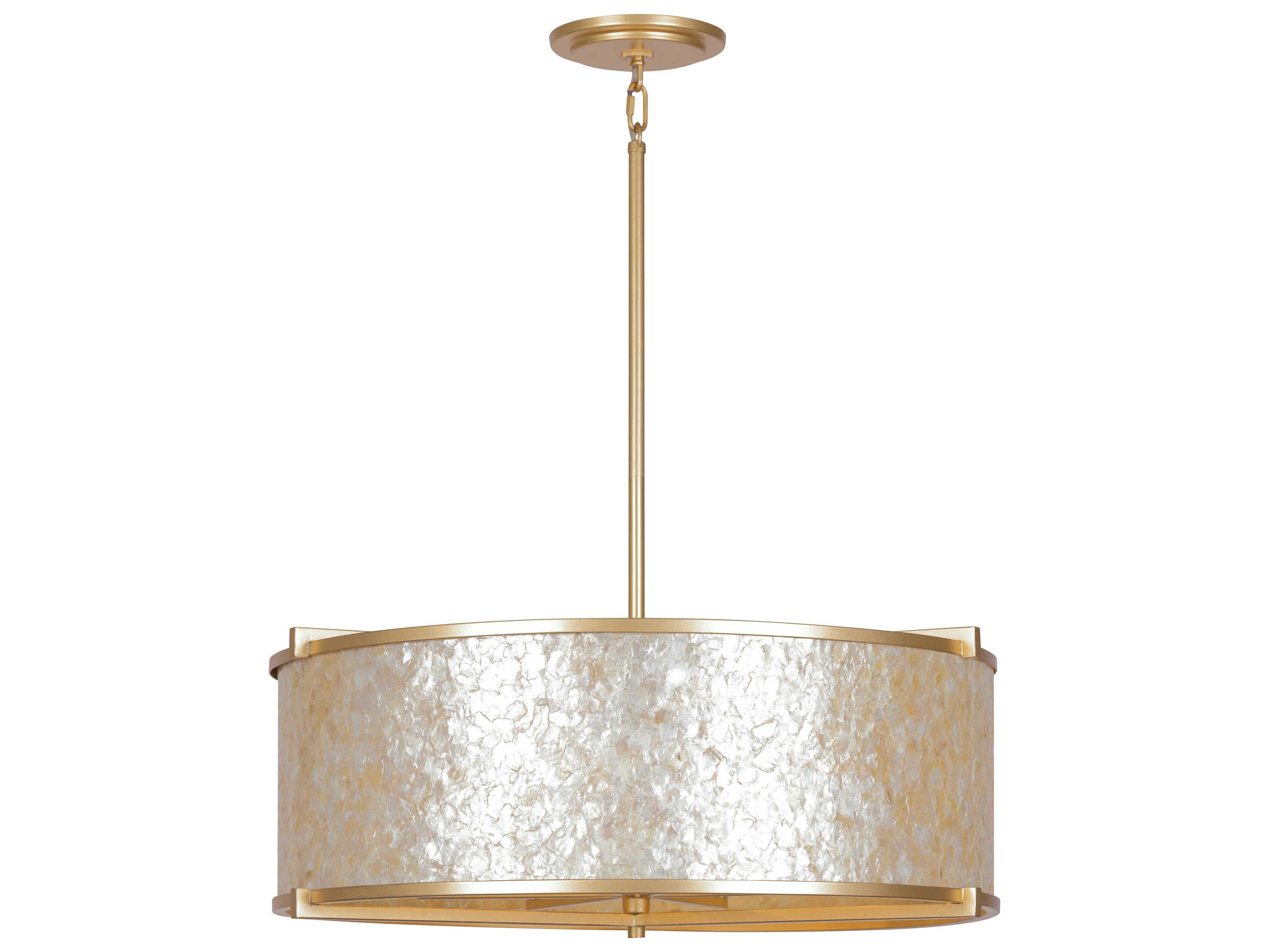 Metropolitan Sommers Bend 6-Light Fawn Gold Drum Pendant