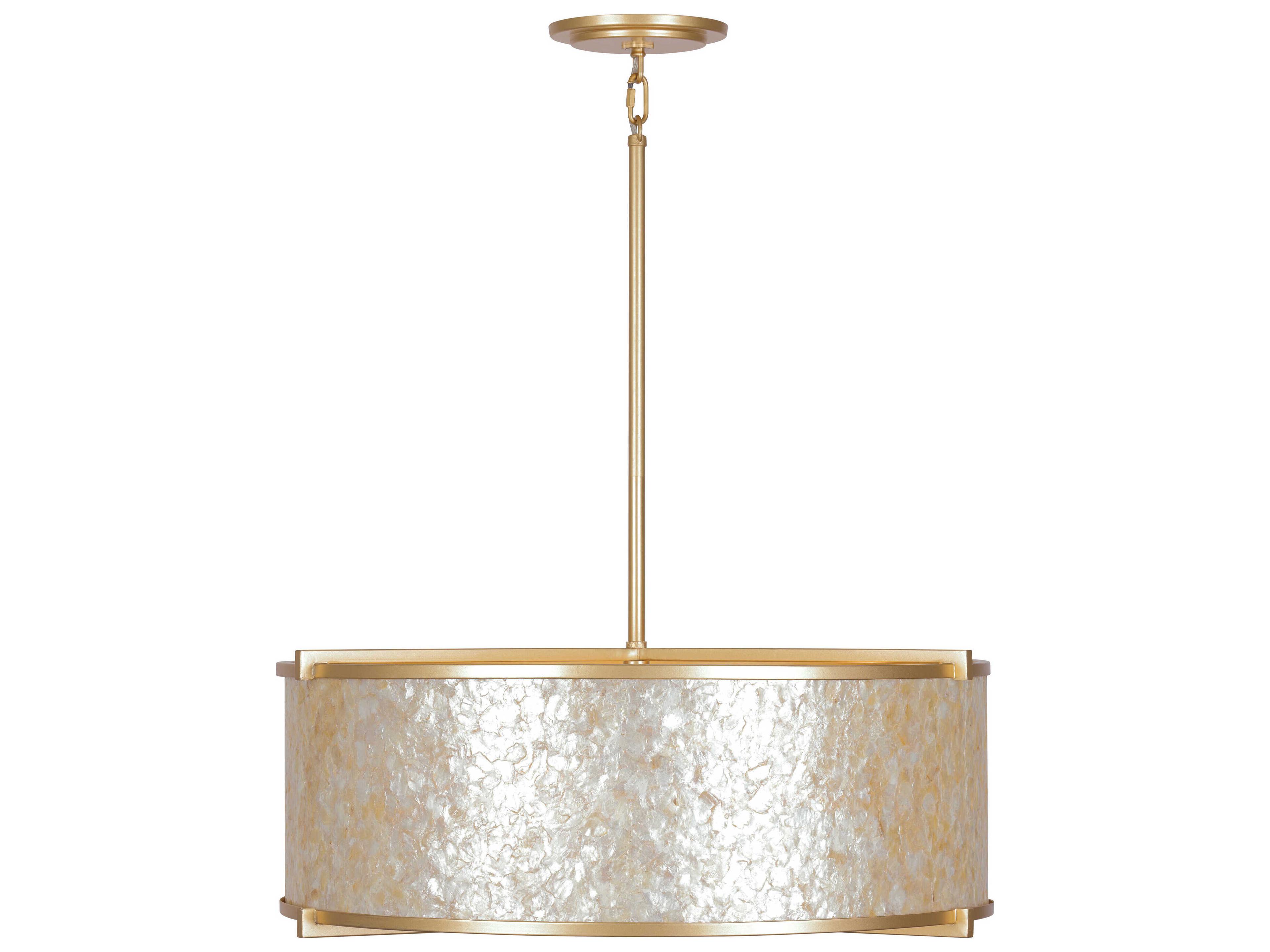 Metropolitan Sommers Bend 6-Light Fawn Gold Drum Pendant