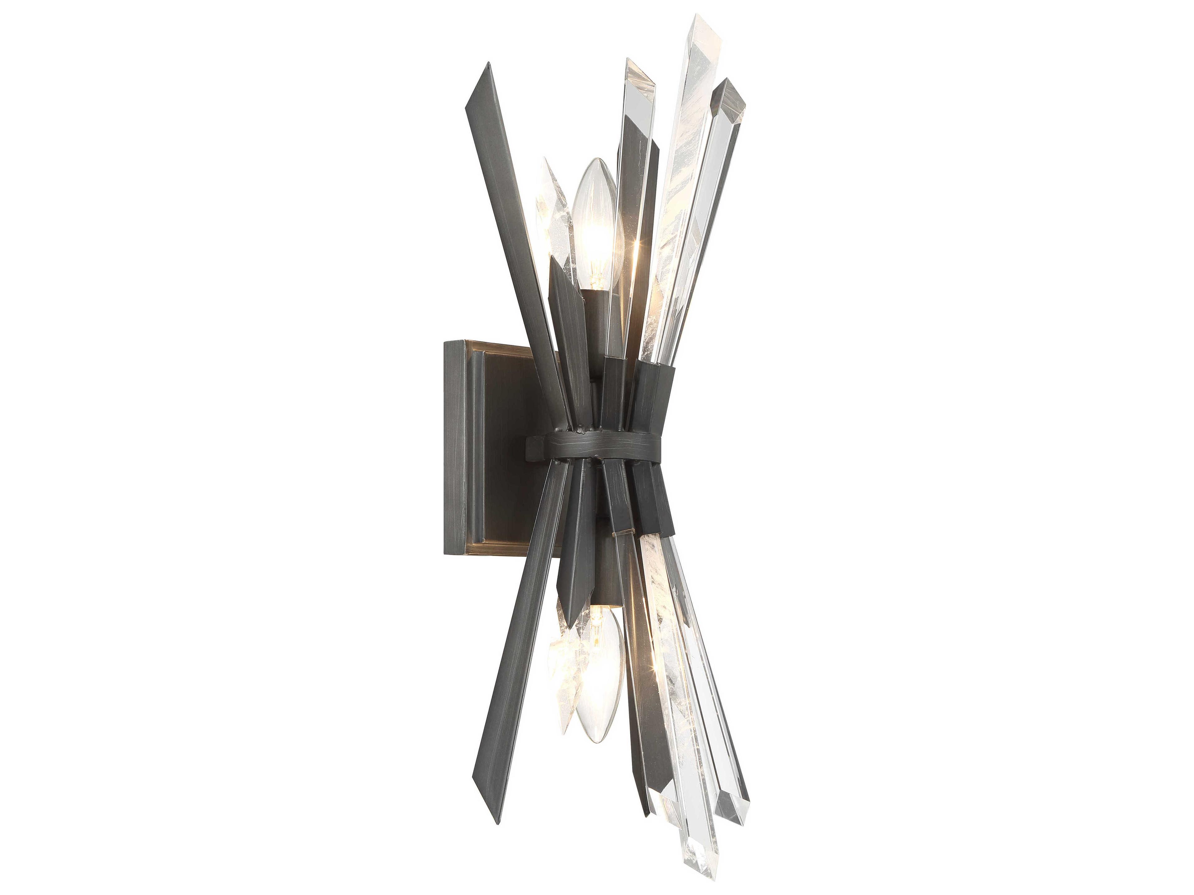 Metropolitan Elsa 2-Light Midnight Graphite Black Wall Sconce