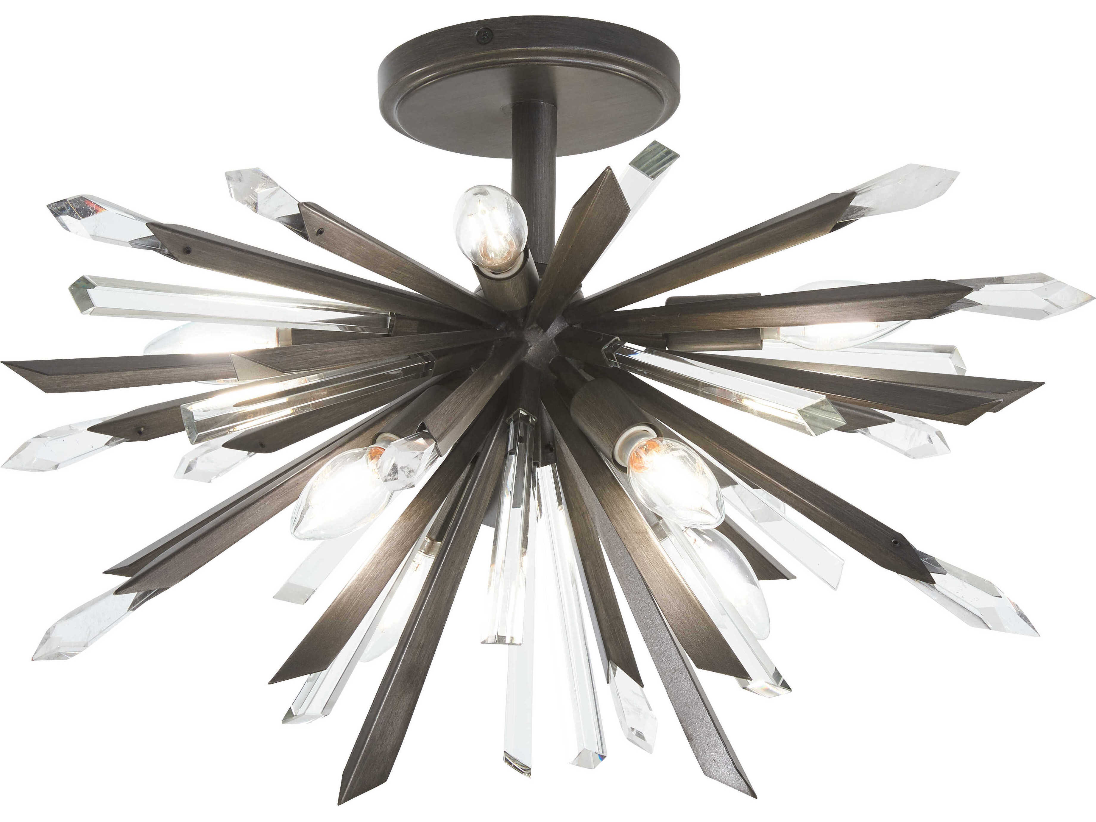 Metropolitan Elsa 8-Light Midnight Graphite Gray Sputnik Semi Flush Mount