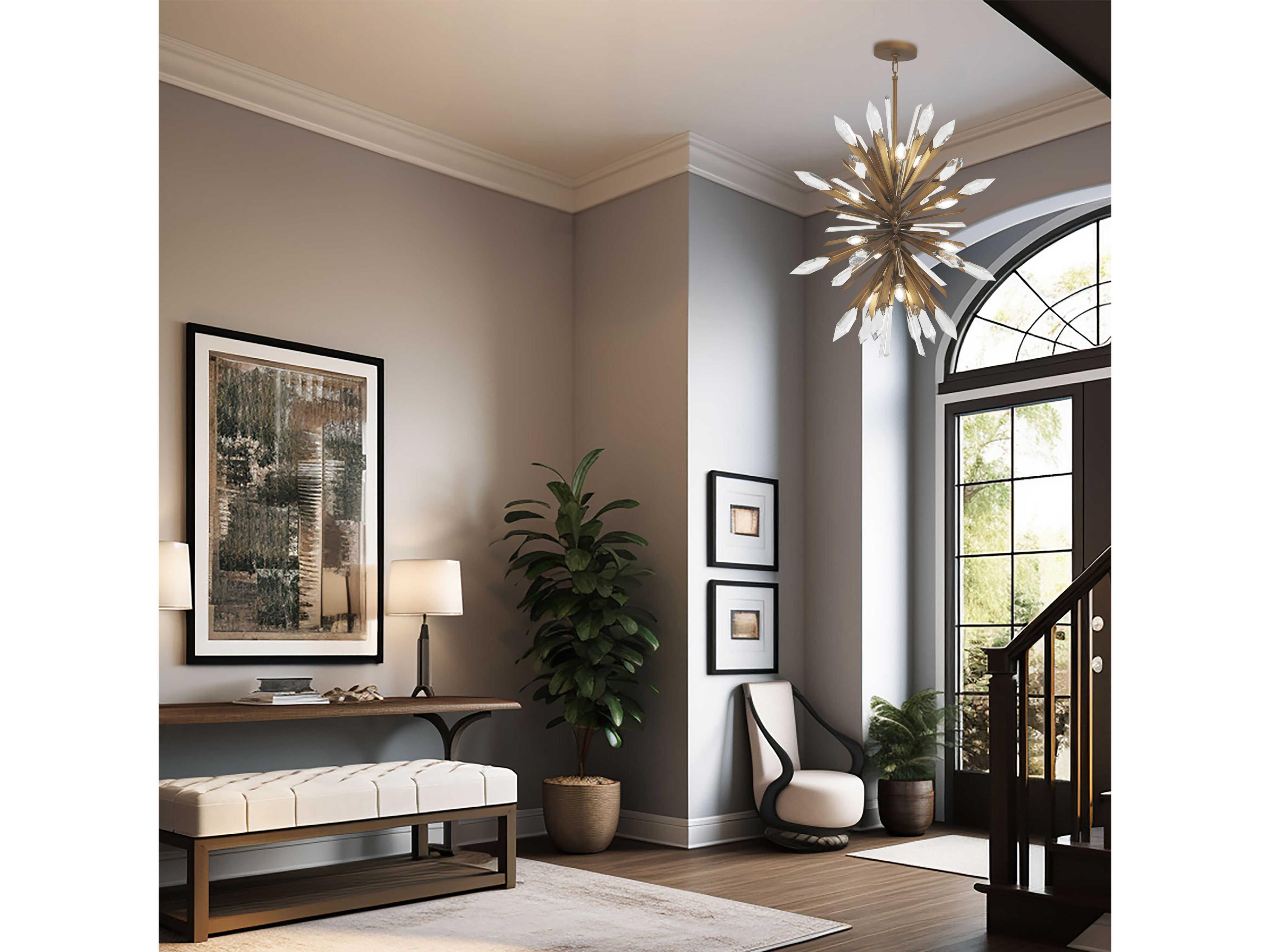 Metropolitan Elsa 12-Light Painted Gold Sputnik Pendant