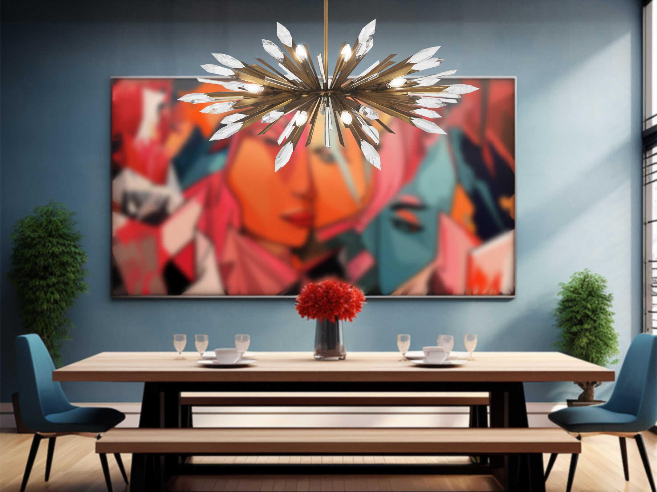 Metropolitan Elsa 12-Light Painted Gold Sputnik Island Pendant