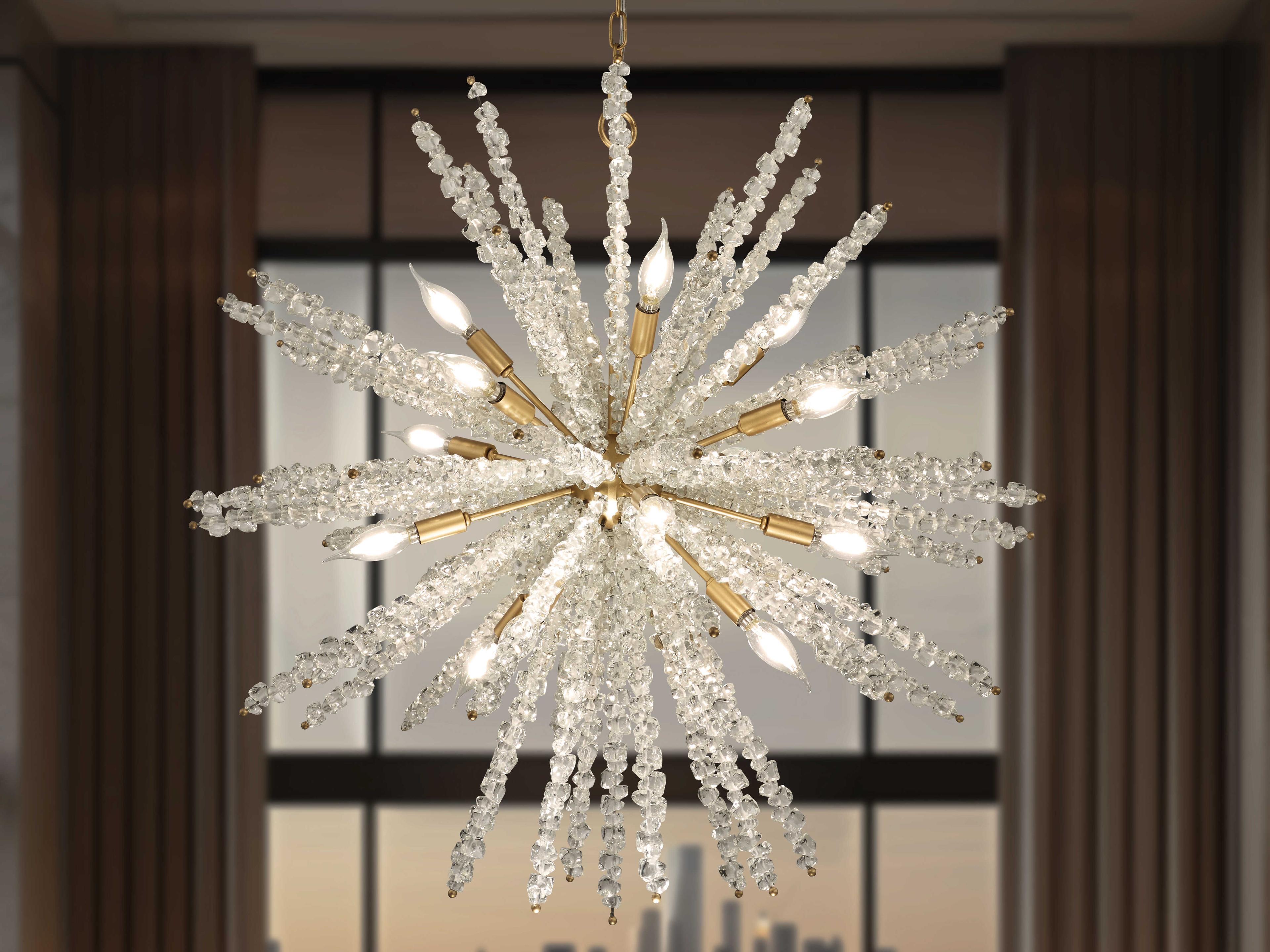 Metropolitan Aisi 16-Light Fawn Gold Sputnik Pendant