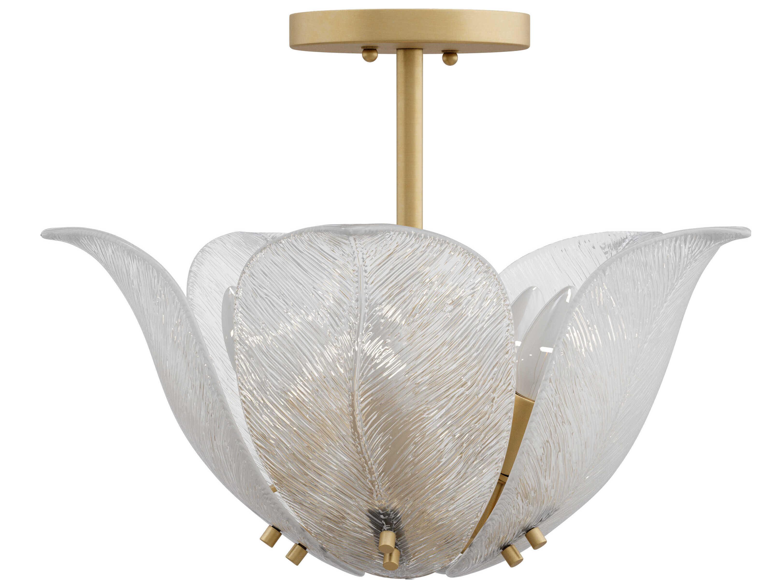 Metropolitan Orchid 5-Light Legacy Brass Semi Flush Mount