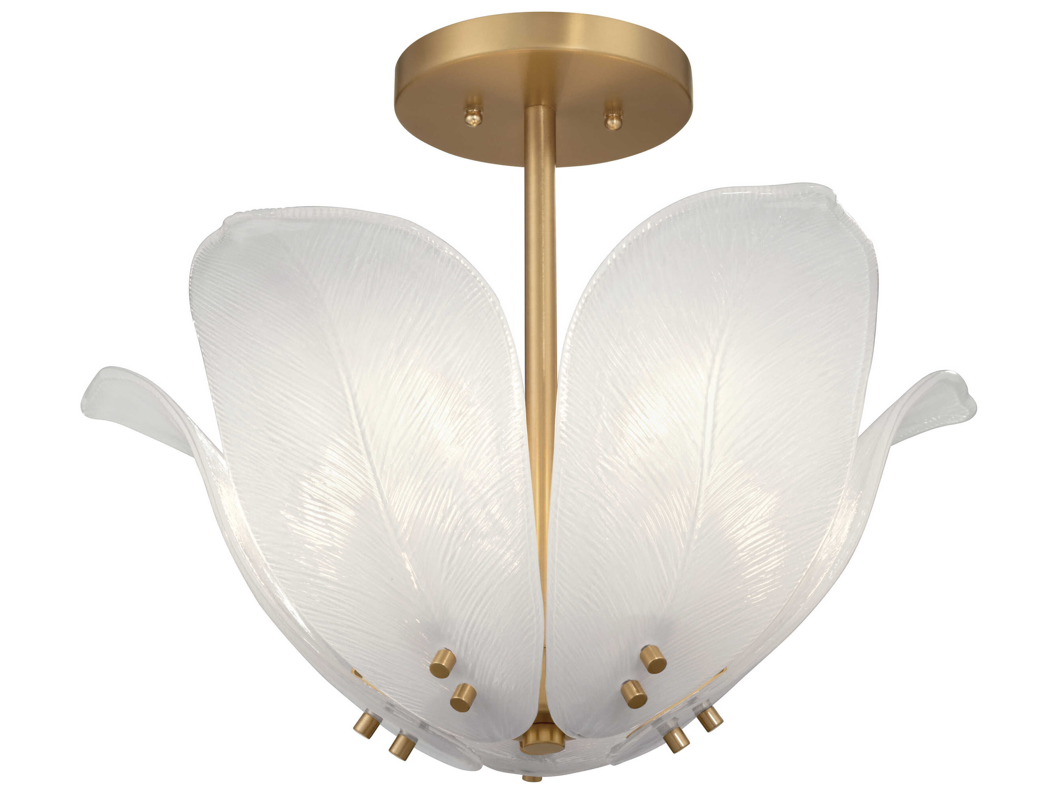 Metropolitan Orchid 5-Light Legacy Brass Semi Flush Mount