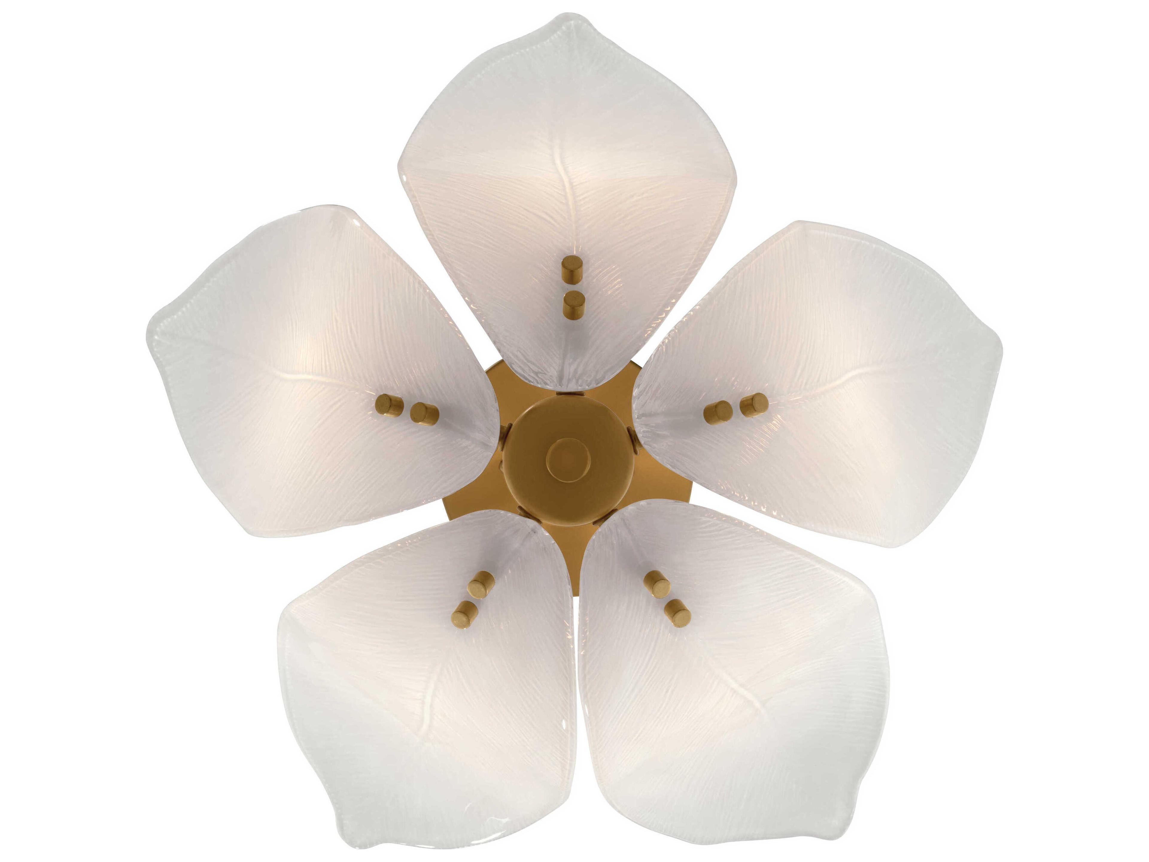 Metropolitan Orchid 5-Light Legacy Brass Semi Flush Mount