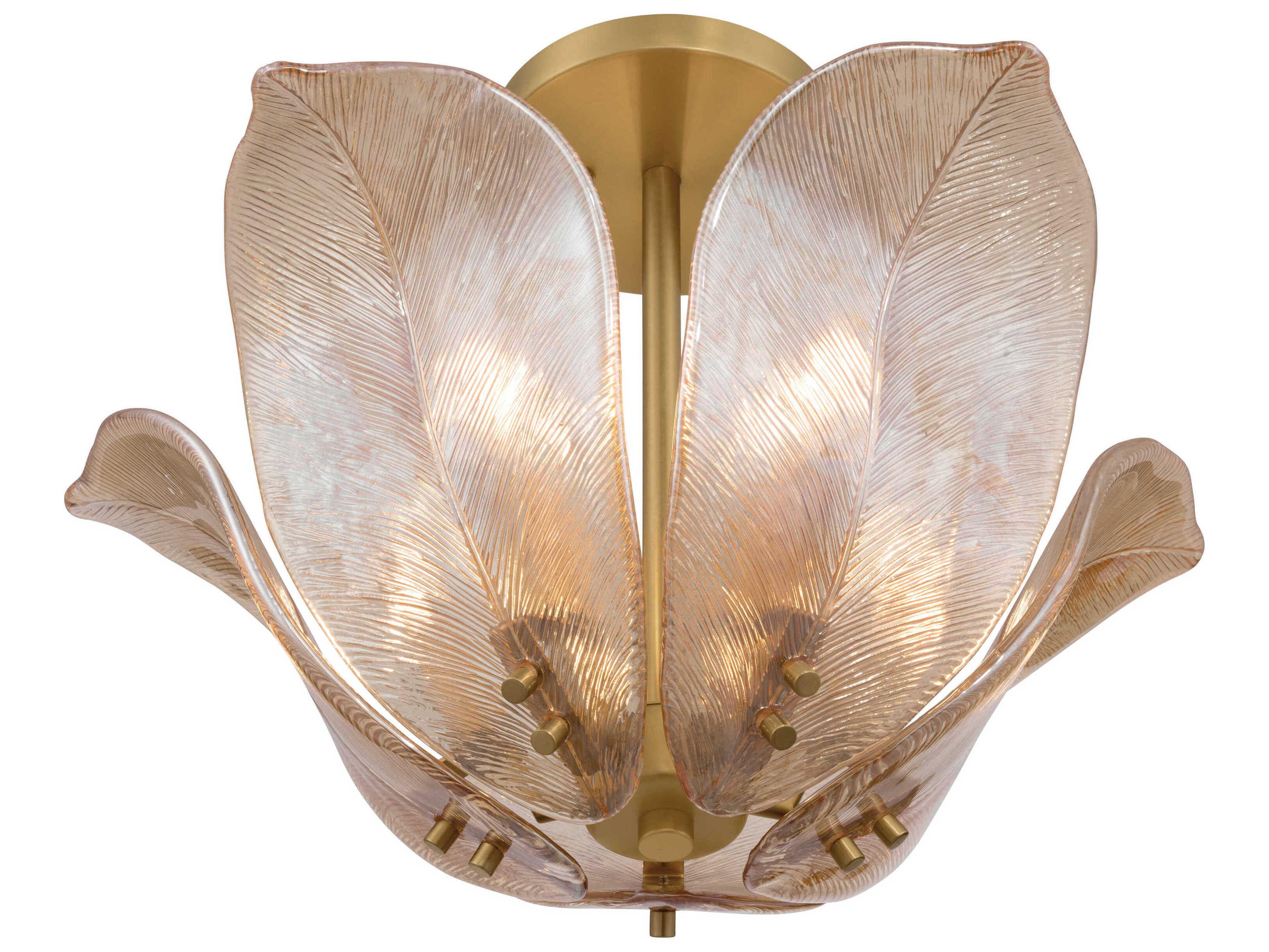 Metropolitan Orchid 5-Light Legacy Brass Semi Flush Mount