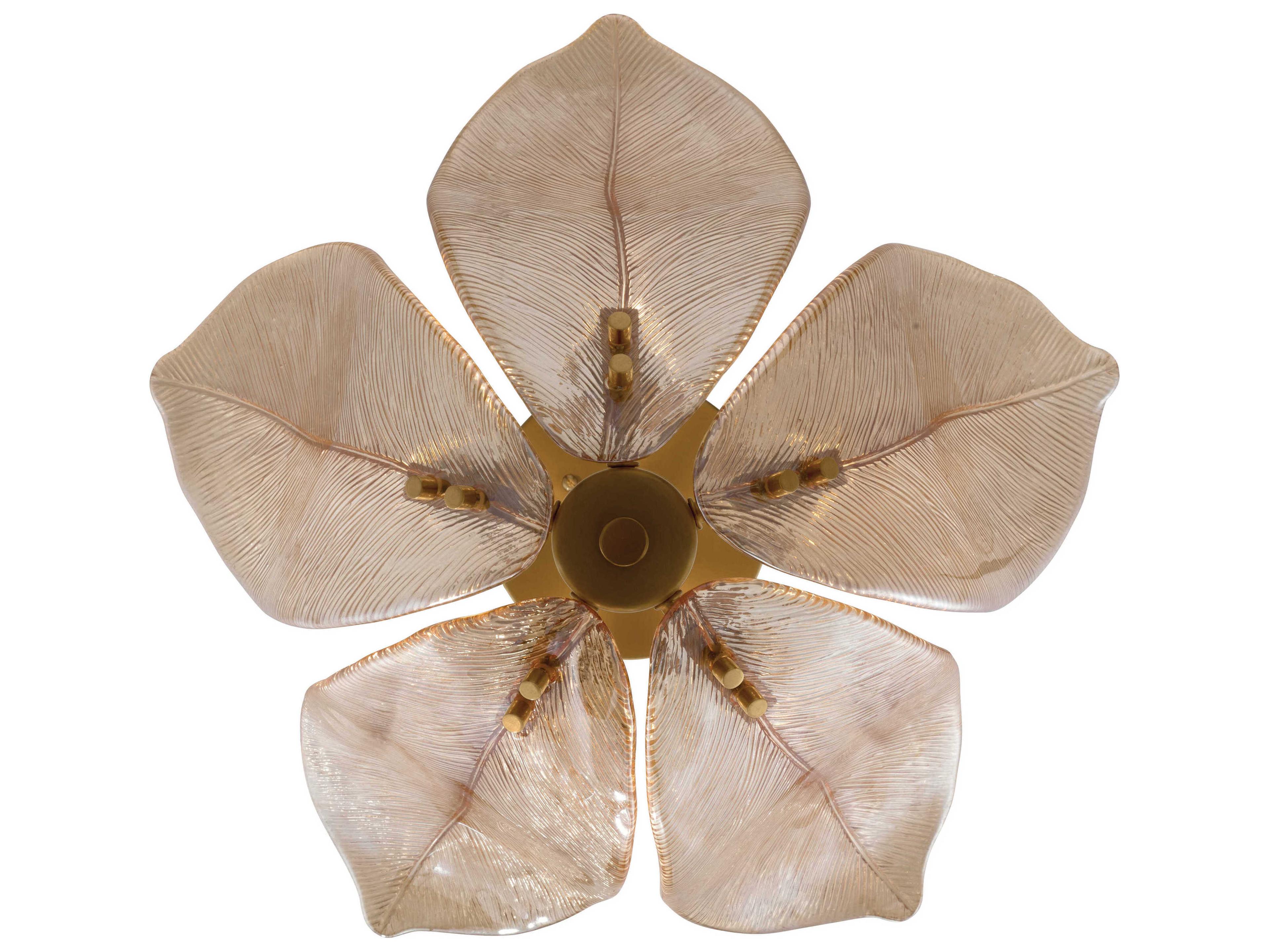 Metropolitan Orchid 5-Light Legacy Brass Semi Flush Mount