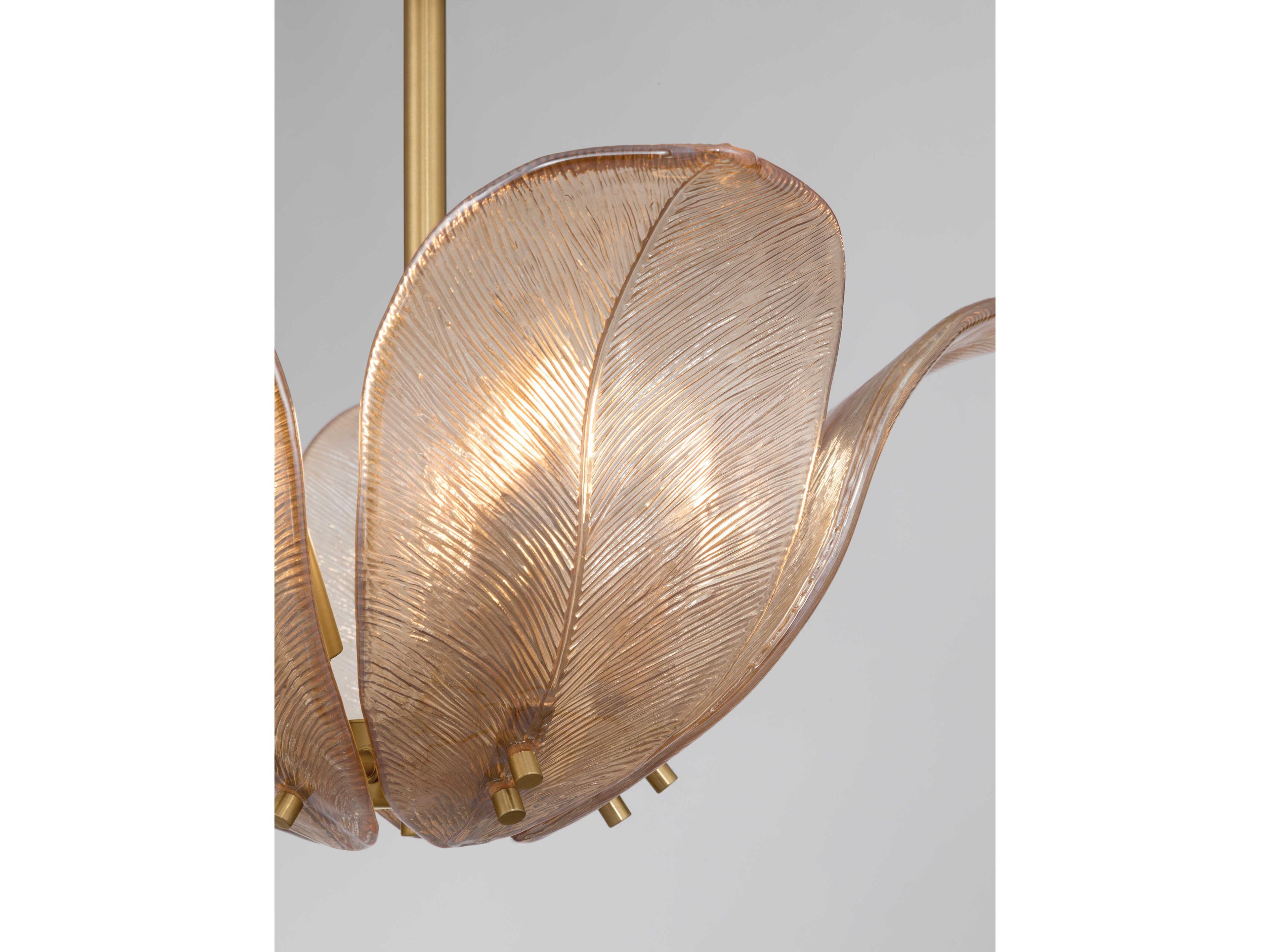 Metropolitan Orchid 5-Light Legacy Brass Semi Flush Mount