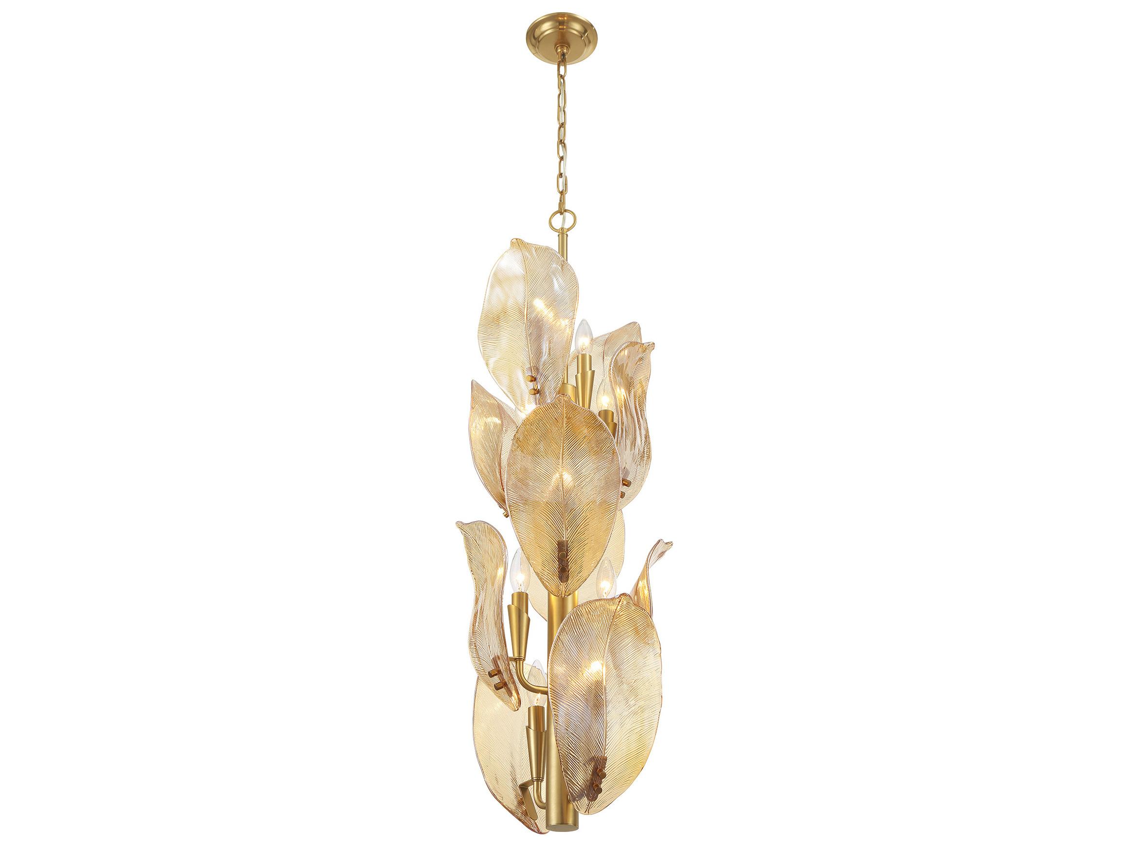Metropolitan Orchid 10-Light Legacy Brass Mini Pendant
